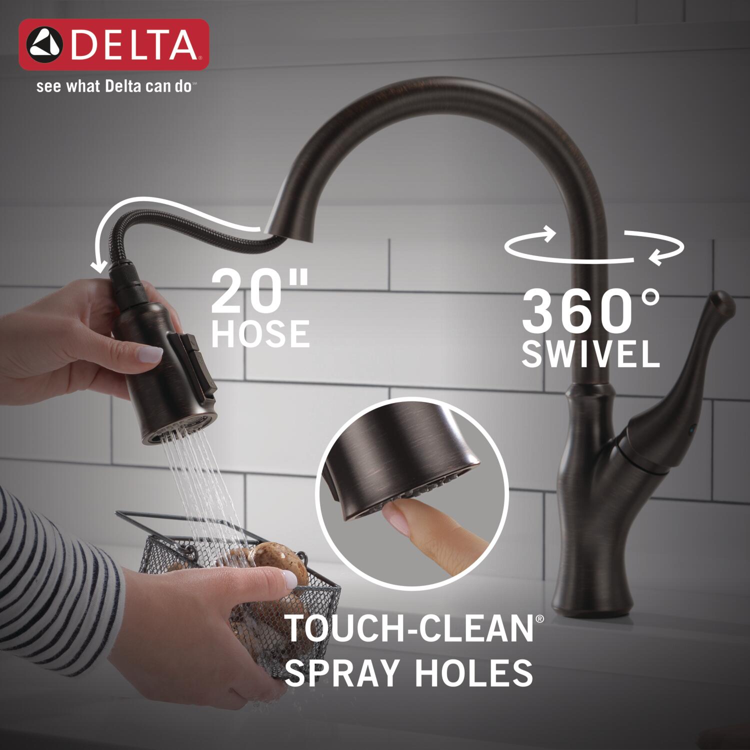 Delta Ophelia Venetian Bronze Single Handle Pull-down Kitchen Faucet ...