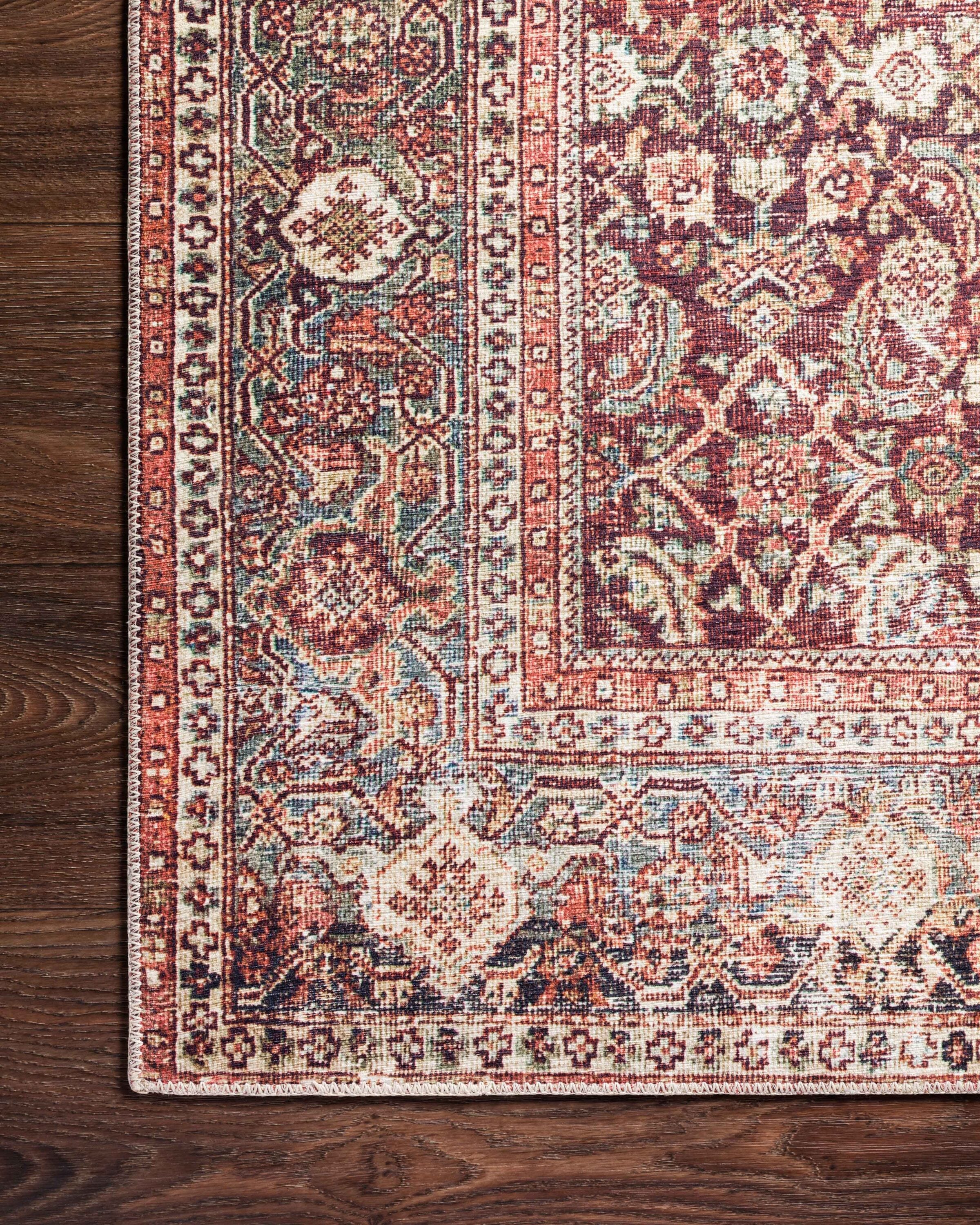 Layla Red and Beige Synthetic Runner Rug 2'-6" x 12'-0"