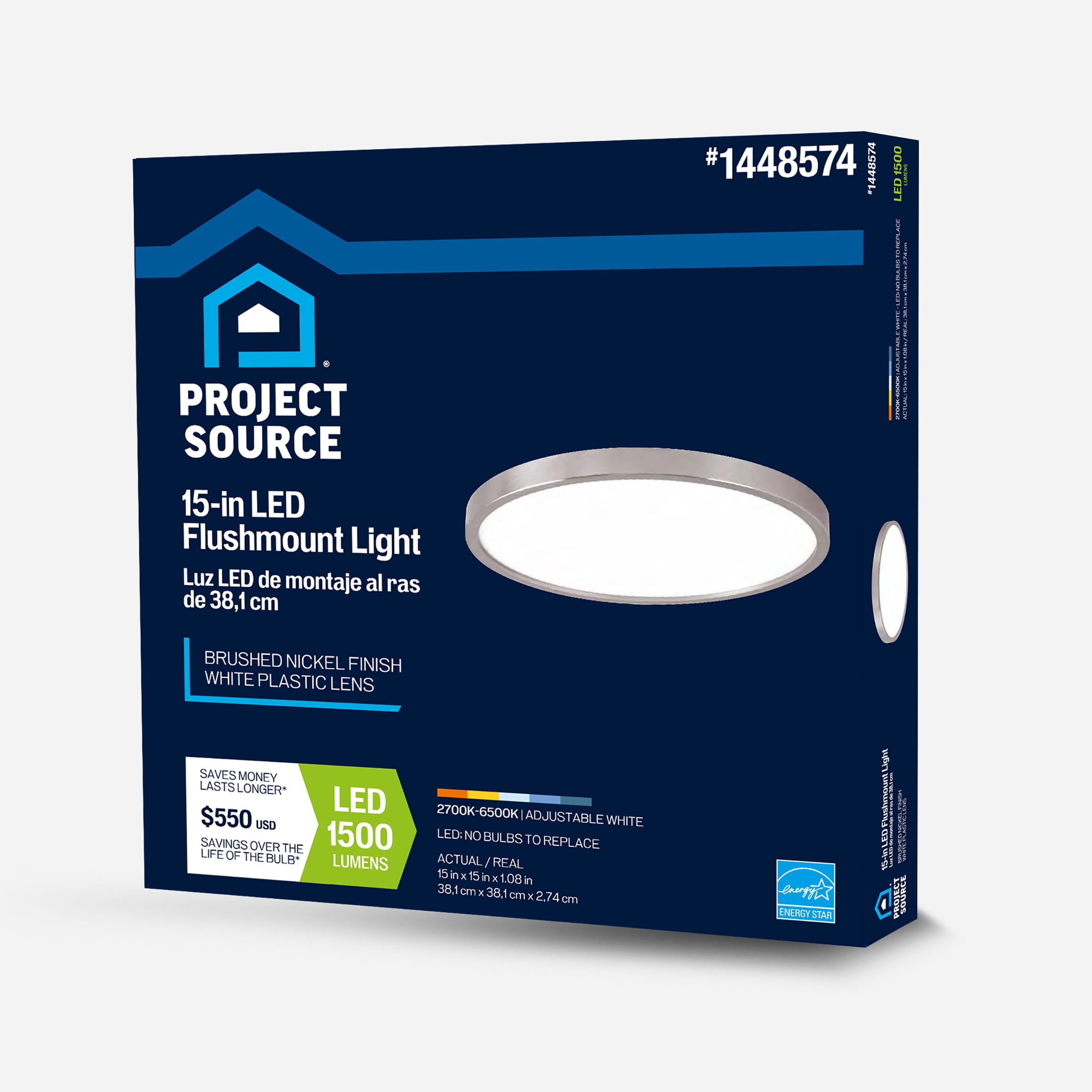 Project Source Adjustable Color Temperature 1-Light Nickel LED