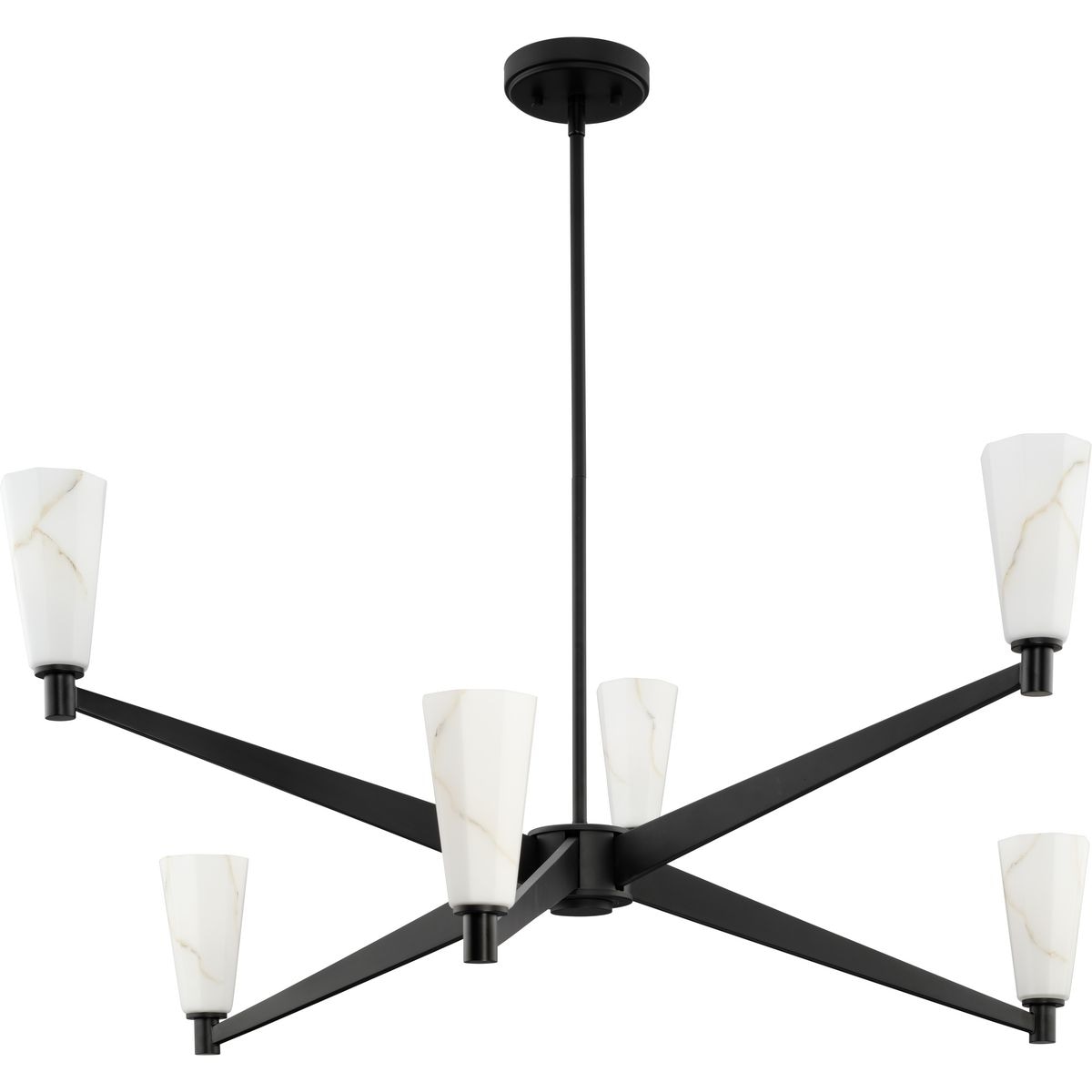 Progress Lighting Elara 6-Light Matte Black Transitional Chandelier