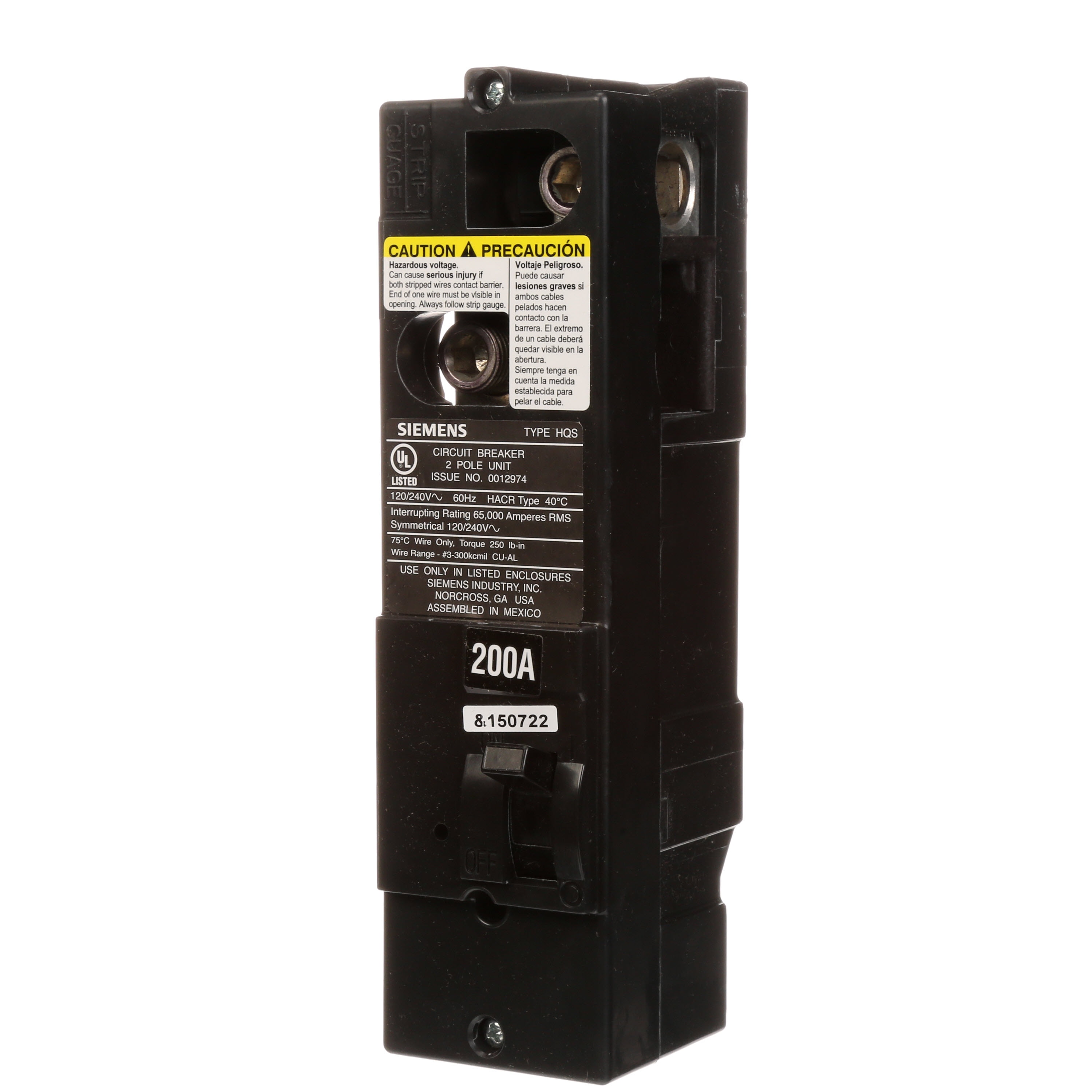 Siemens 200-amp 2-Pole Main Circuit Breaker in the Circuit Breakers ...