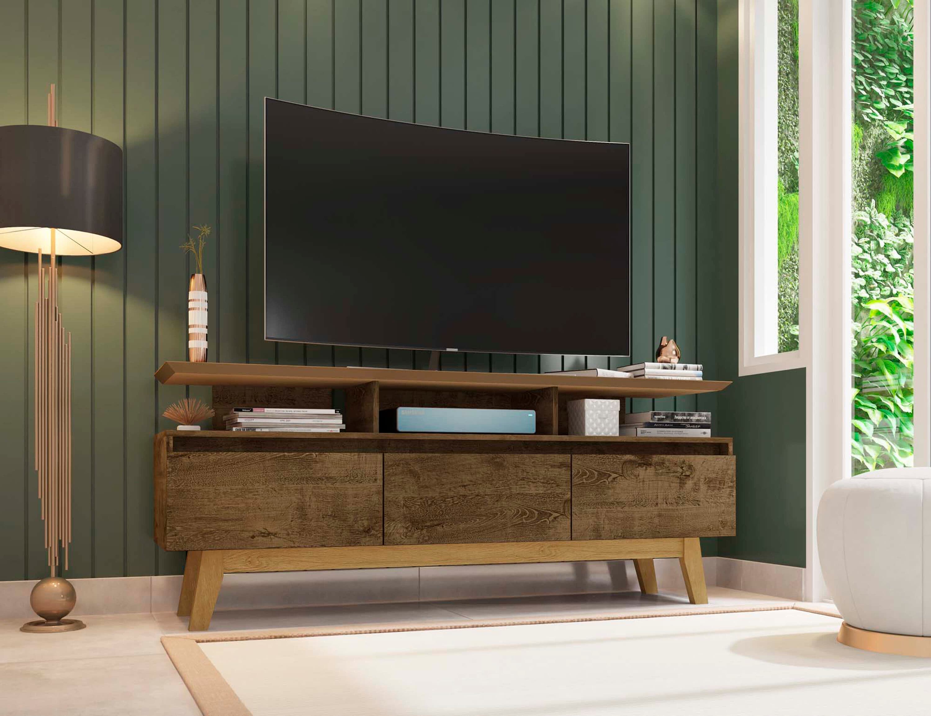 Manhattan Comfort 233BMC9 Yonkers Modern/Contemporary Rustic Brown TV stand ( Accommodates TVs up to 60-in )