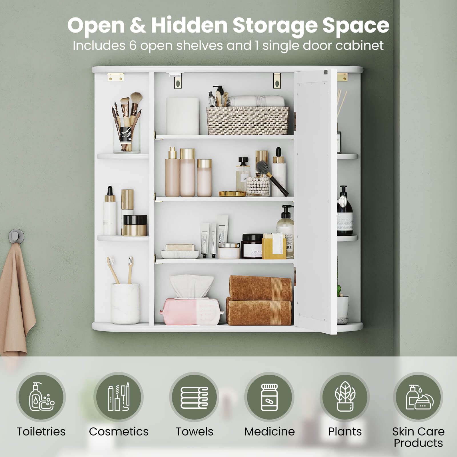 Costway CSHY000140 Bathroom-Medicine-Cabinets - View #7