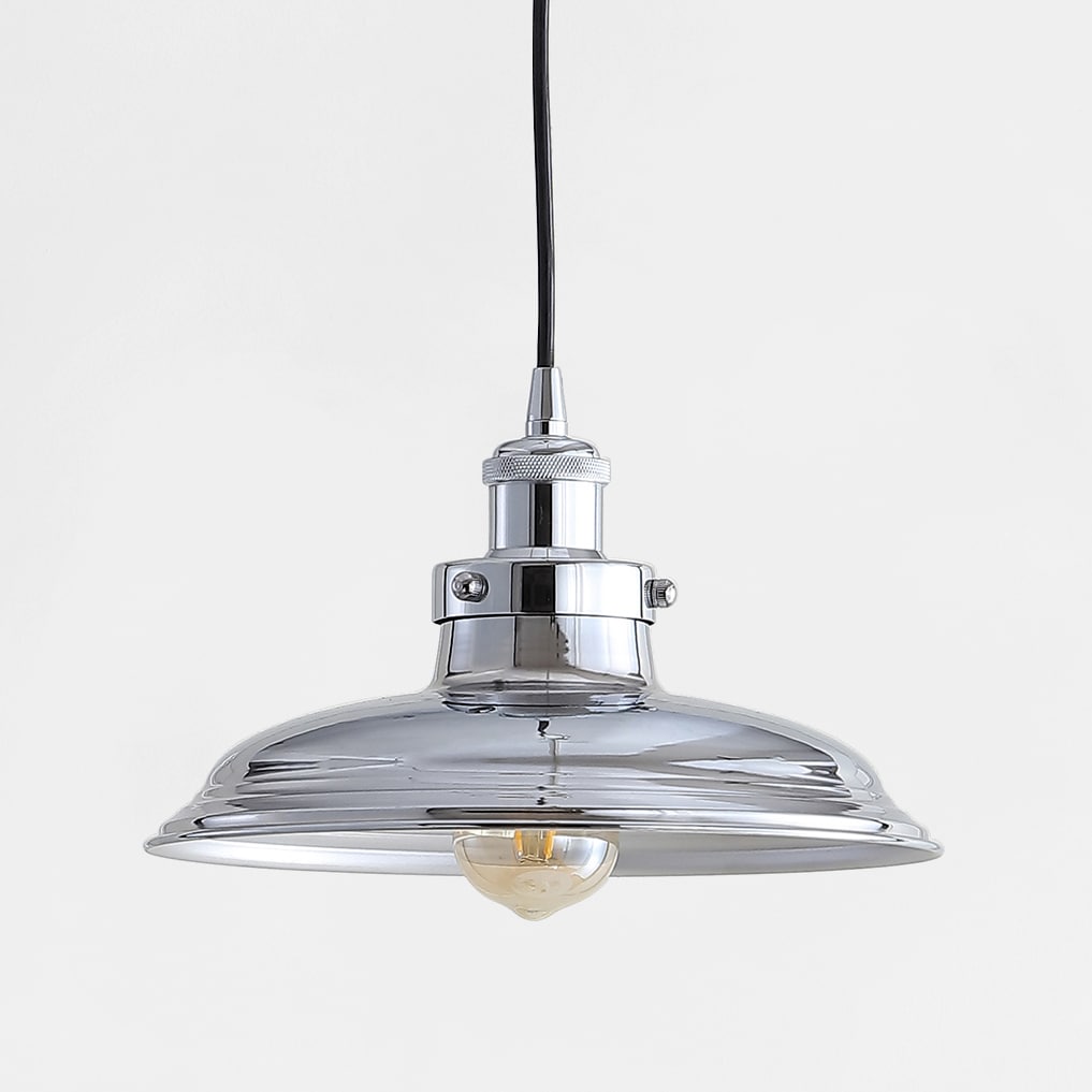 Bedford Rustic French Country Chrome Globe LED Pendant Light