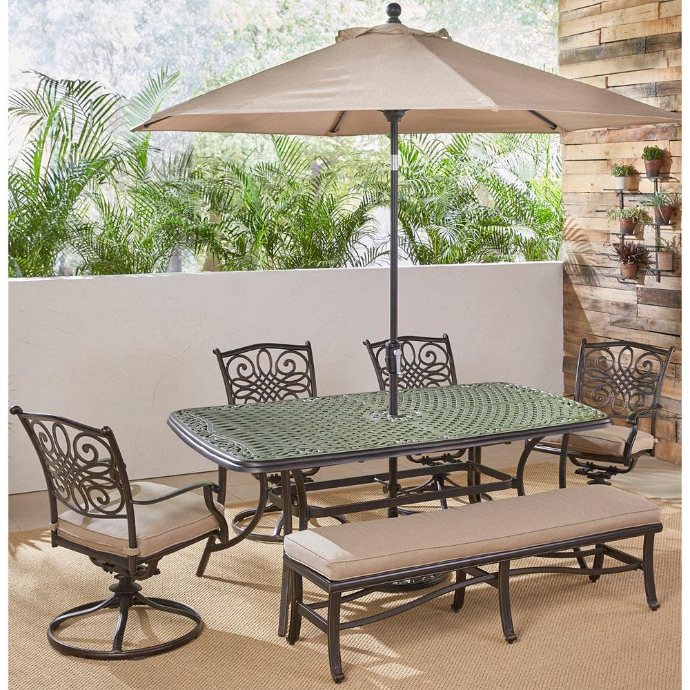 Hanover TRADDN6PCSW4BN-SU-T Patio-Dining-Sets - View #16