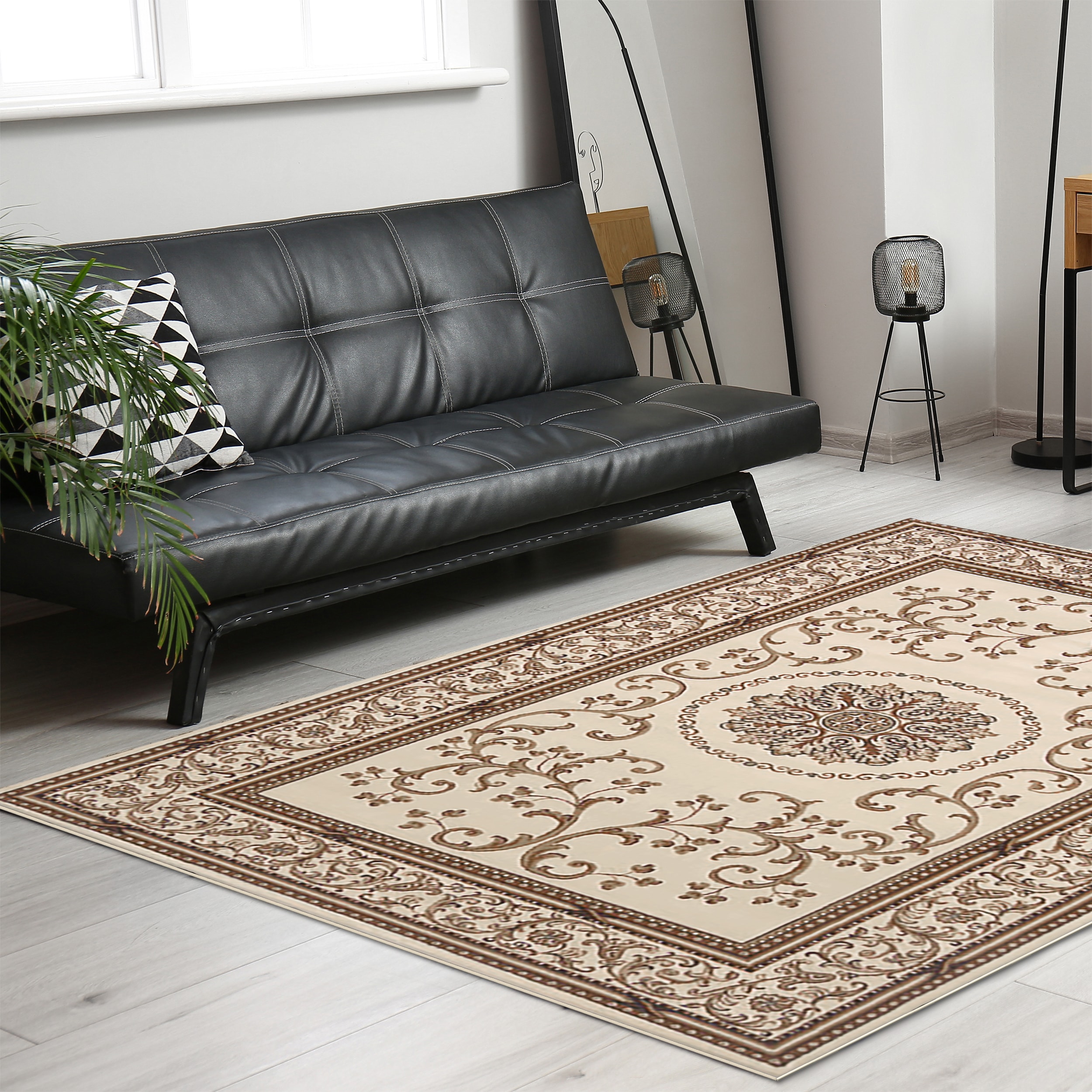 Radici USA 1419/1310/IVORY Noble 3 x 5 (ft) Polypropylene Ivory Rectangular Indoor Medallion Oriental Area rug