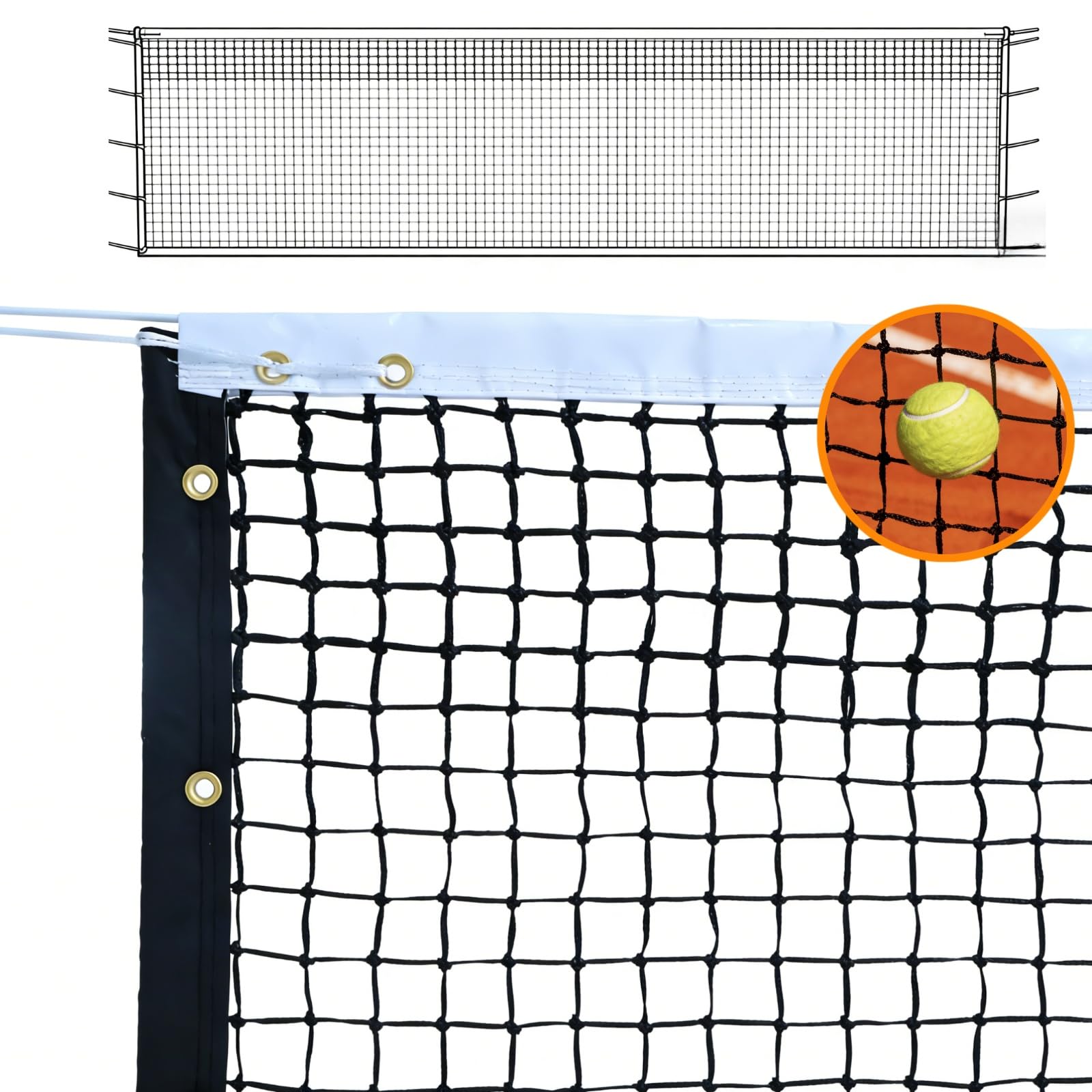 Anqtovp Professional Tennis Net 42 Foot by 3 Point 5 Foot Double Layer ...