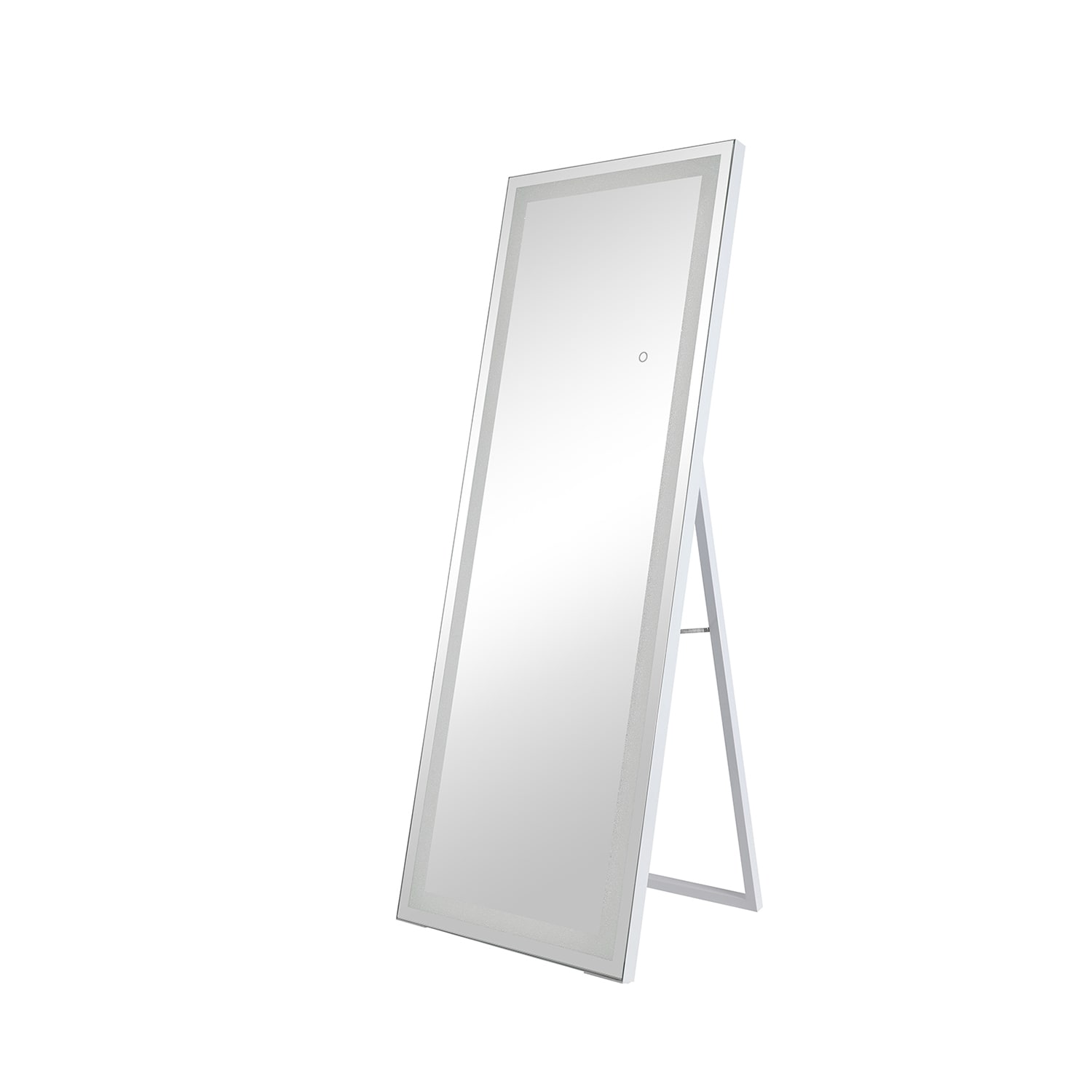SINOFURN SYA760169GD 23.6-Inches W x 64.9-Inches H Rectangle Silver Framed Full Length Lighted Wall Mirror