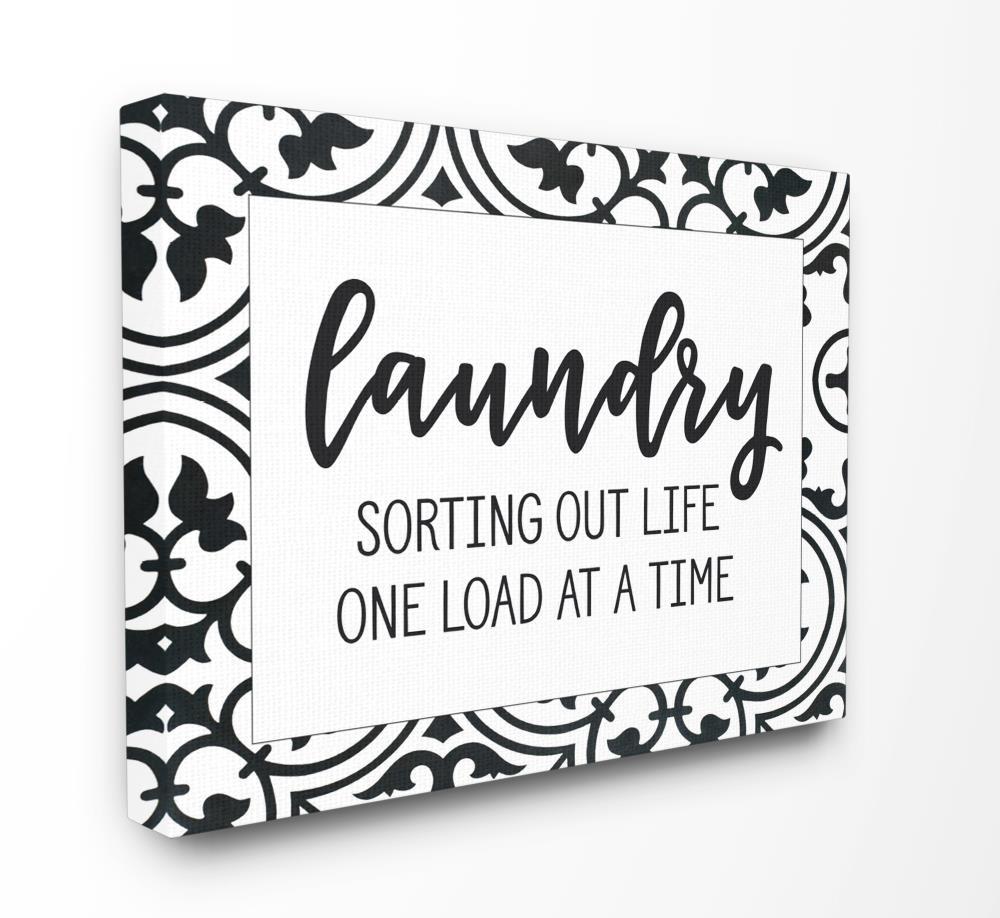 Stupell Industries WRP-1173-CN-30X40 Laundry Sorting Out Life Laundry Lettered and Lined 40-in H x 30-in W Bath Print on Canvas
