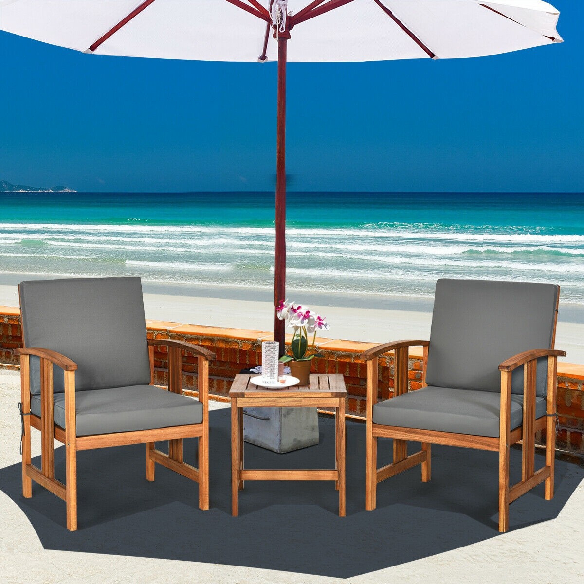 WELLFOR AY-85GR-CY Patio-Conversation-Sets - View #2