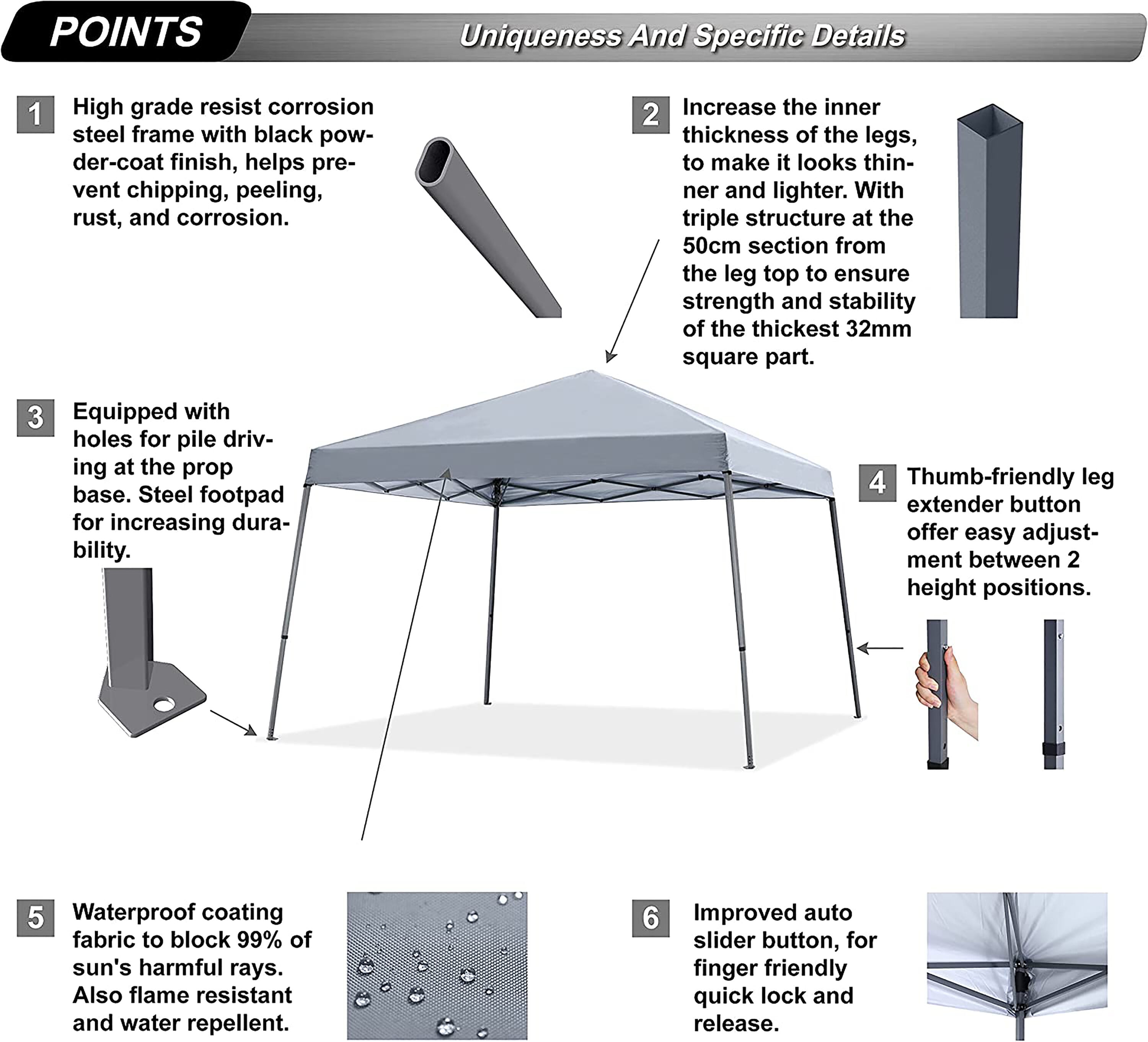 ABCCANOPY AHXJ-10FTGRAY Canopies-Sl - View #3