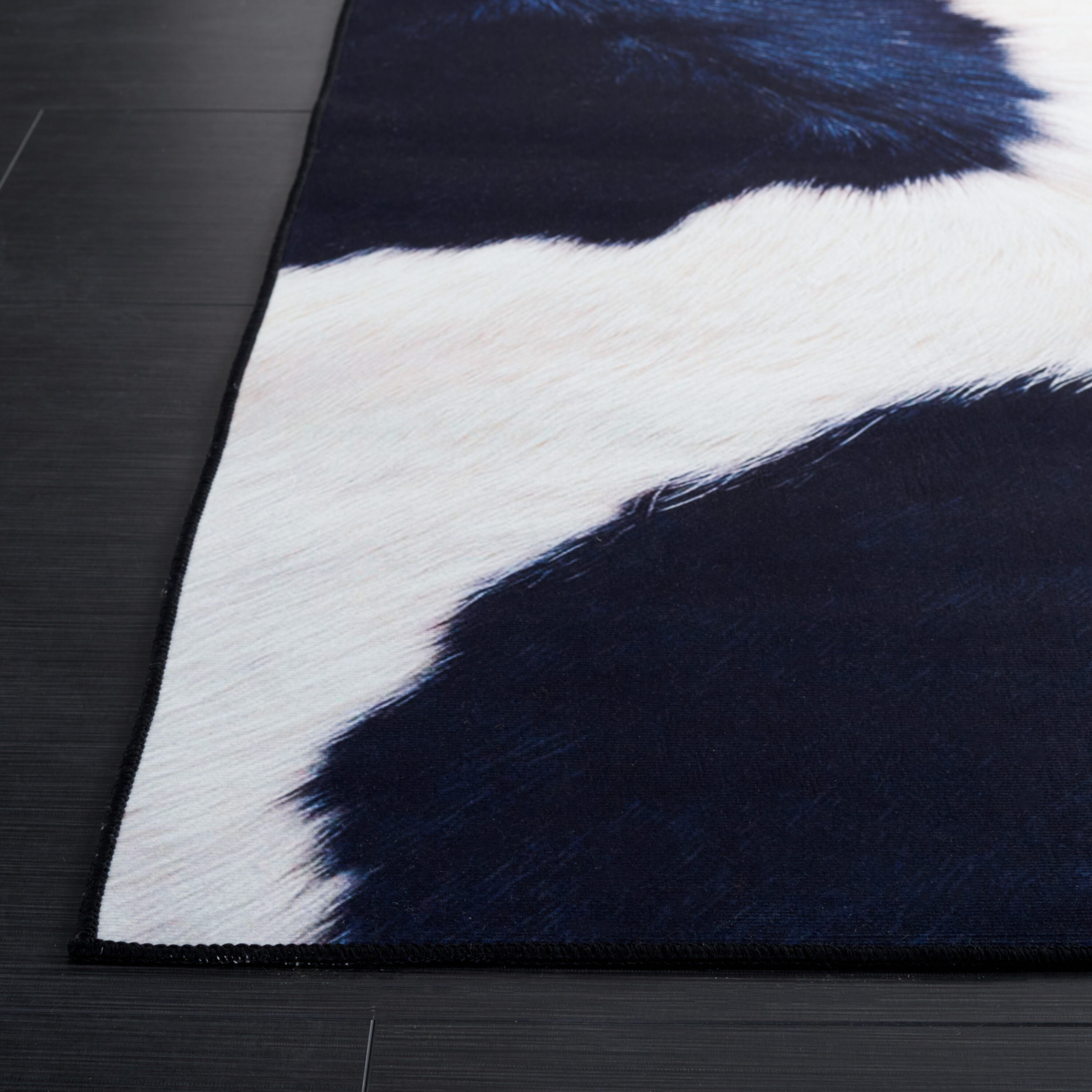 Ivory Synthetic Cowhide Fur 9' x 12' Rectangular Rug