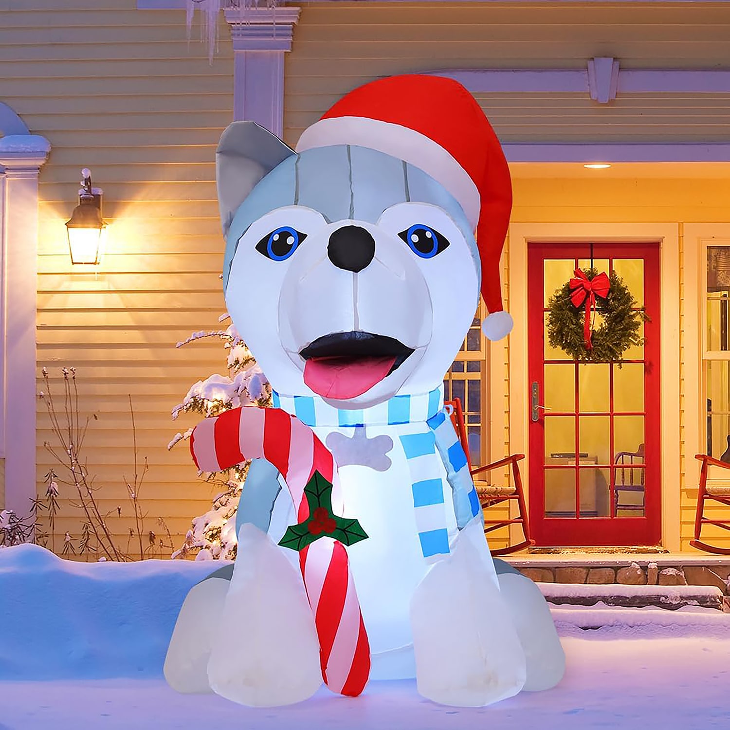 GOOSH 4-ft Lighted Dog Christmas Inflatable In The Christmas ...