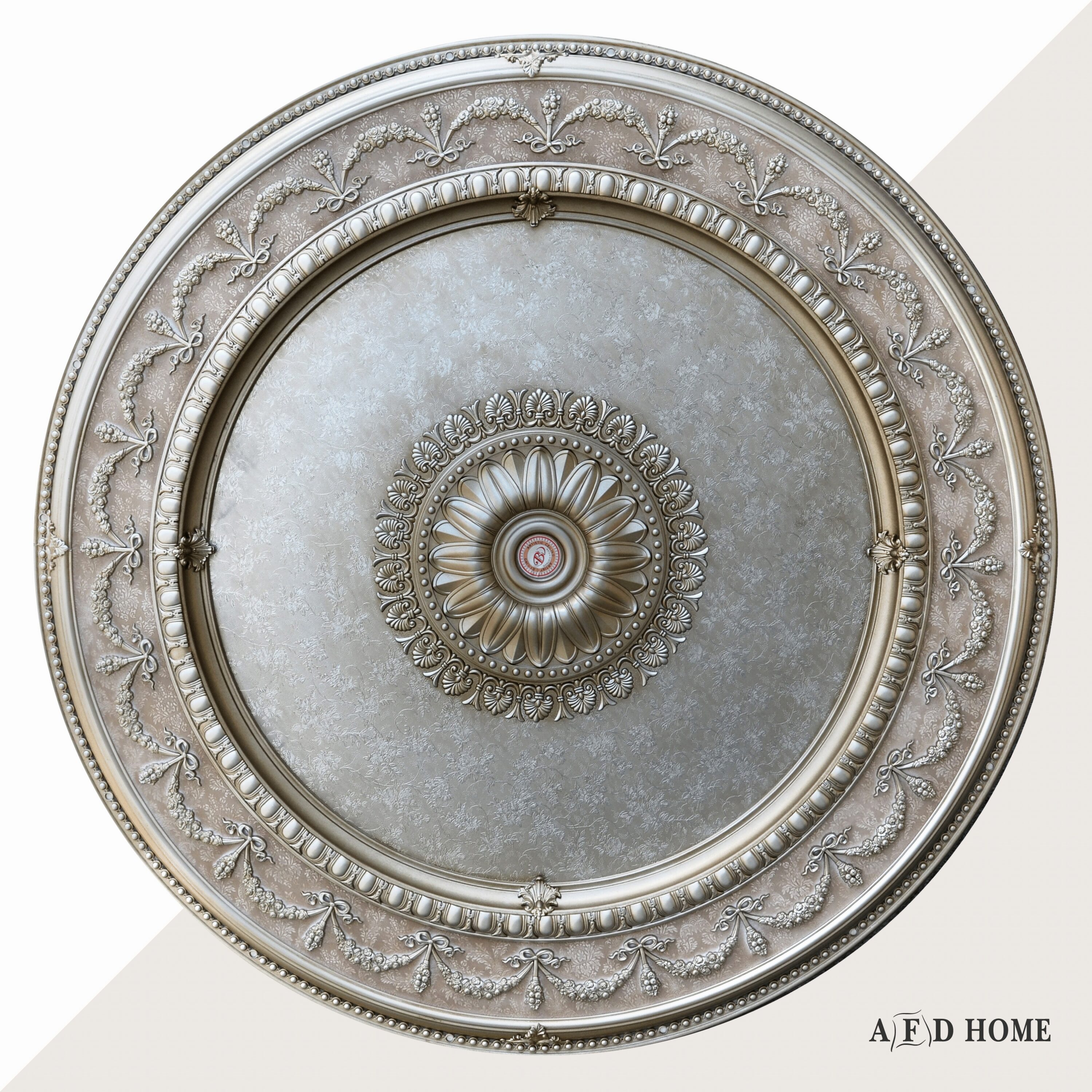 Champagne Silver and Gold 63" Round Ceiling Medallion