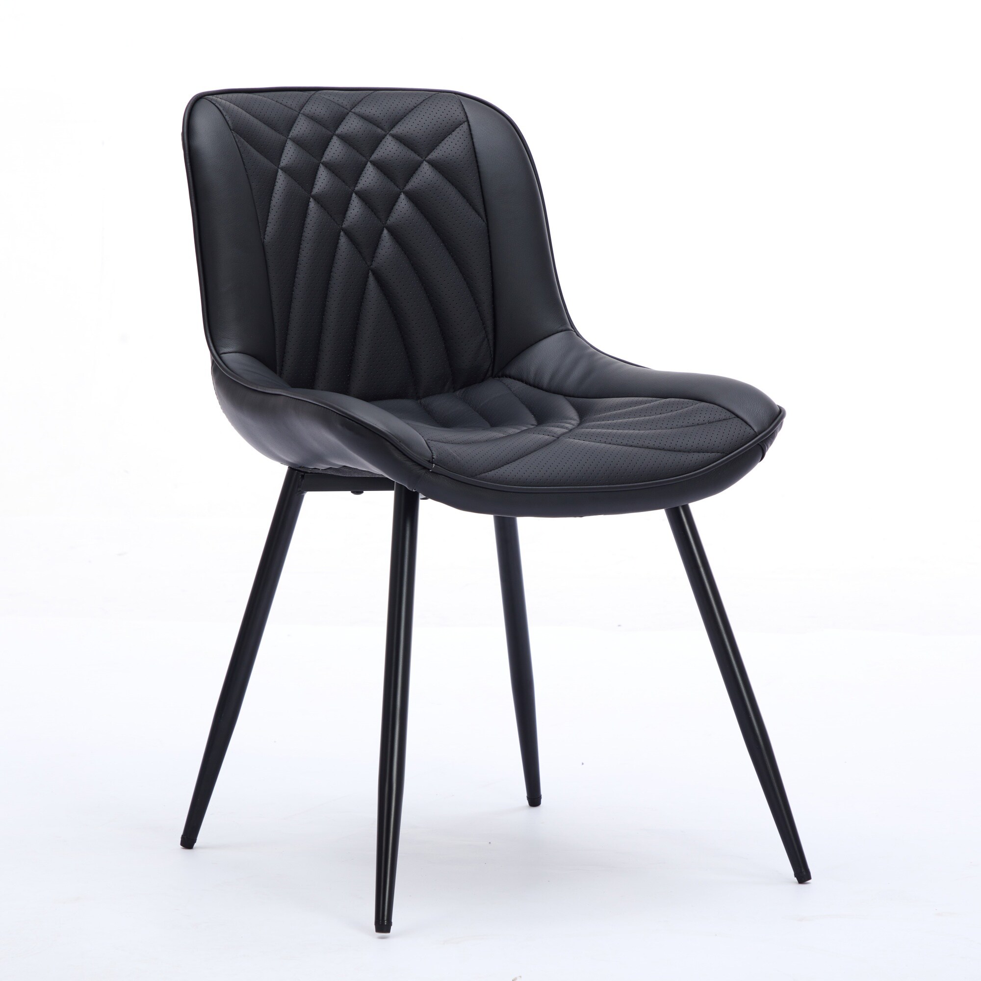 Sumyeg FF-W29904662 Set of 2 Modern Armless Dining Chairs Contemporary/Modern Faux Leather Upholstered Dining Side Chair (Wood Frame)