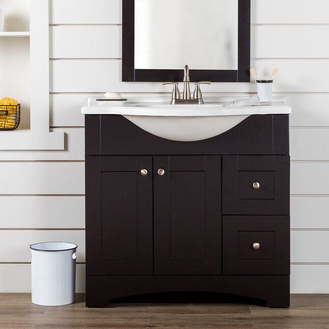 Truffle Single Sink Bathroom Vanity, 36 Inch Black Bathroom Vanity Dimensions