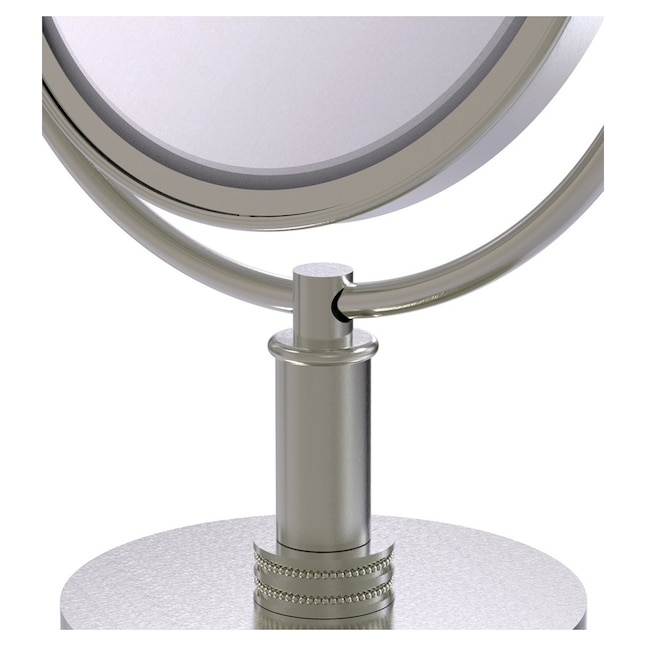 Allied Brass 8-in x 15-in Satin Nickel Double-Sided Magnifying Countertop Vanity Mirror Allied Brass 8-in x 15-in Satin Nickel Double-Sided Magnifying Countertop Vanity Mirror