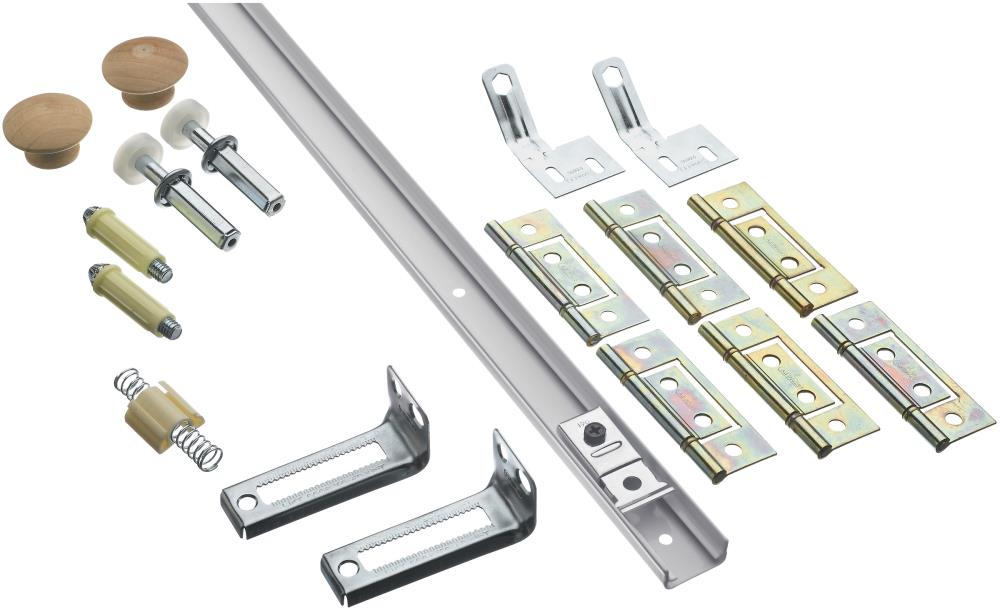 60" in Bifold Folding Closet Door Hardware Kit Track 60 inches Long 7/8 to 1 3/8 
