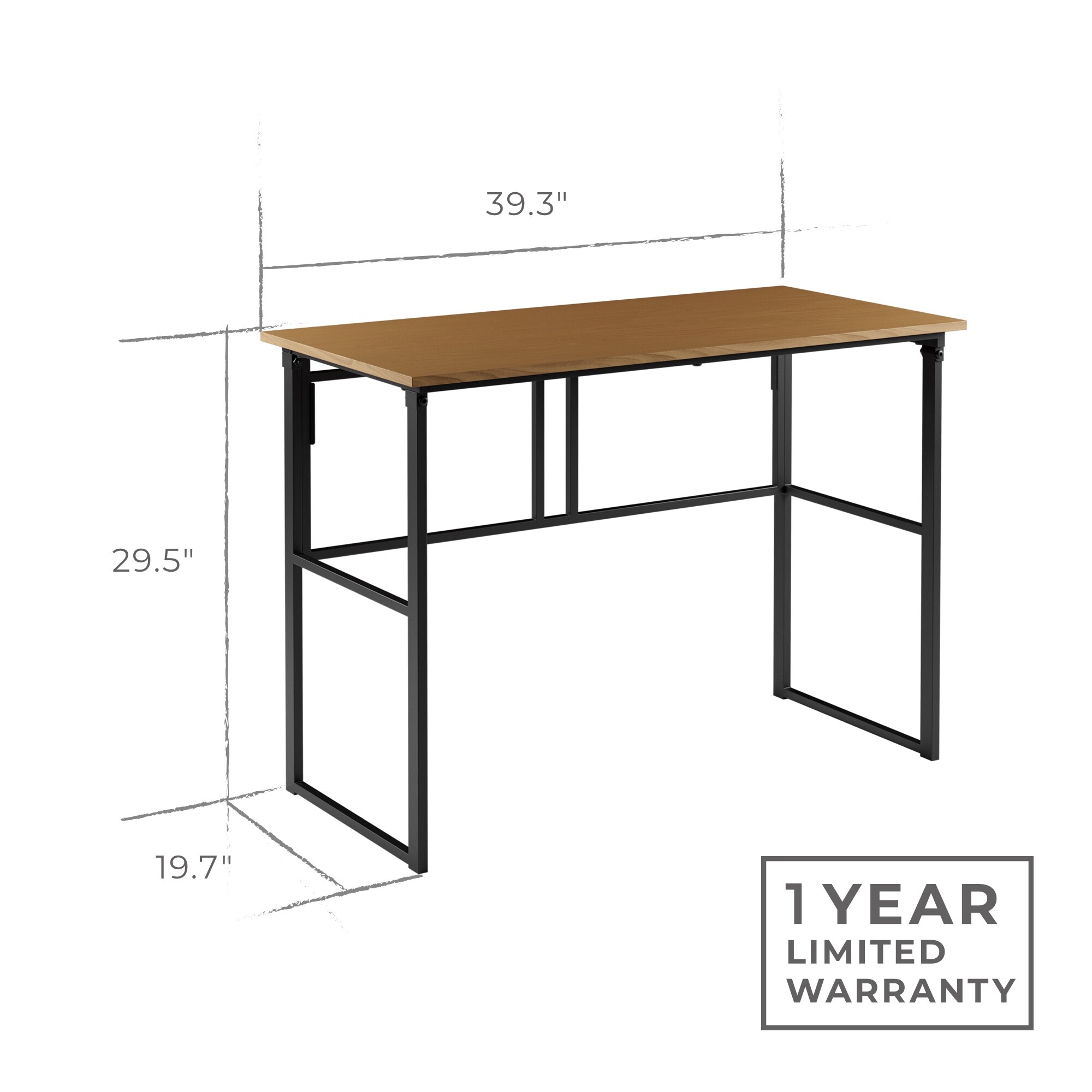 Brookside Delle Industrial 40-in Gray Classic Computer Desk in the