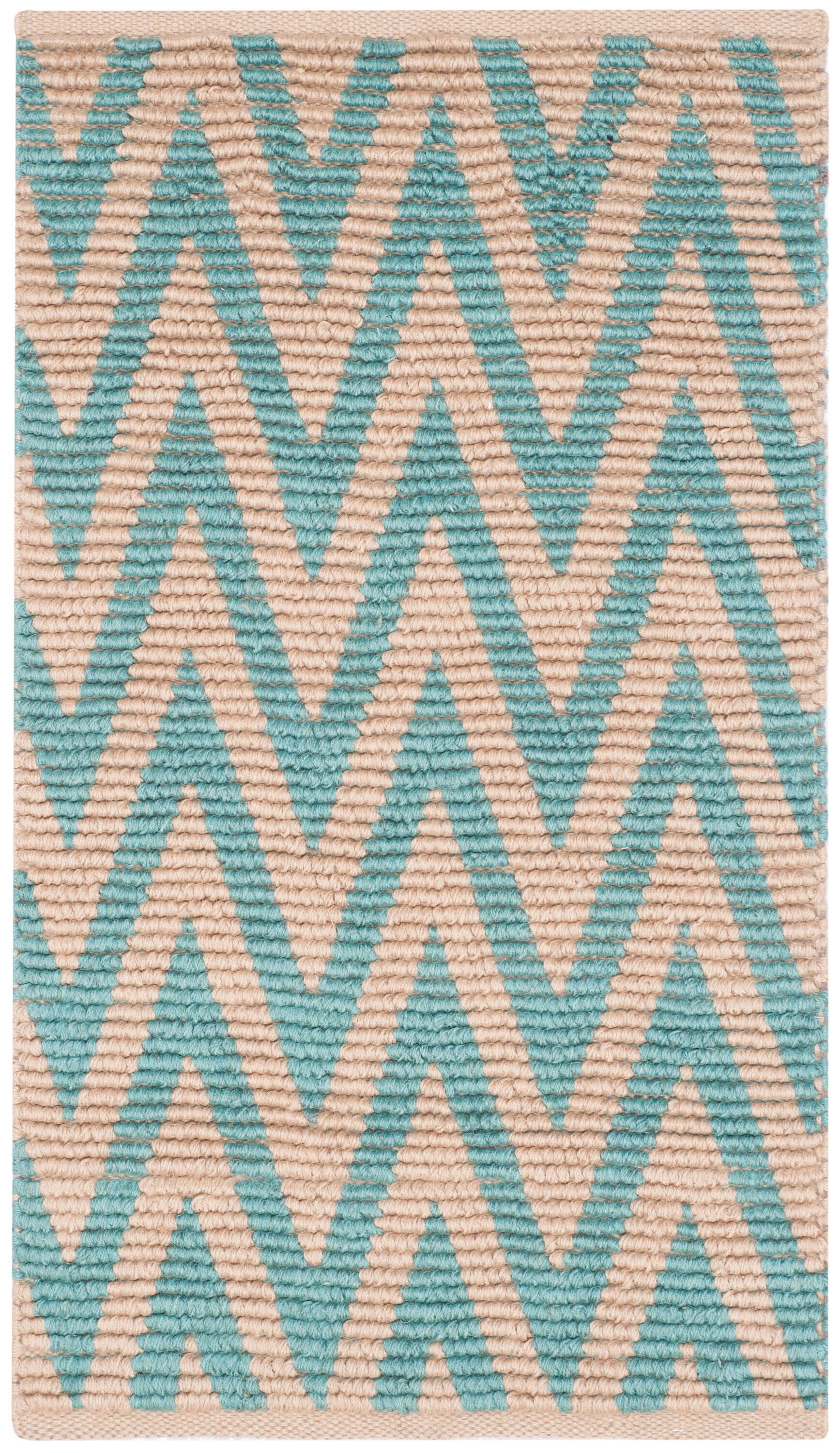 Safavieh CAP863J-24 Cape Cod Stirling 2 x 4 (ft) Cotton Natural/Blue Rectangular Indoor Chevron Coastal Throw rug