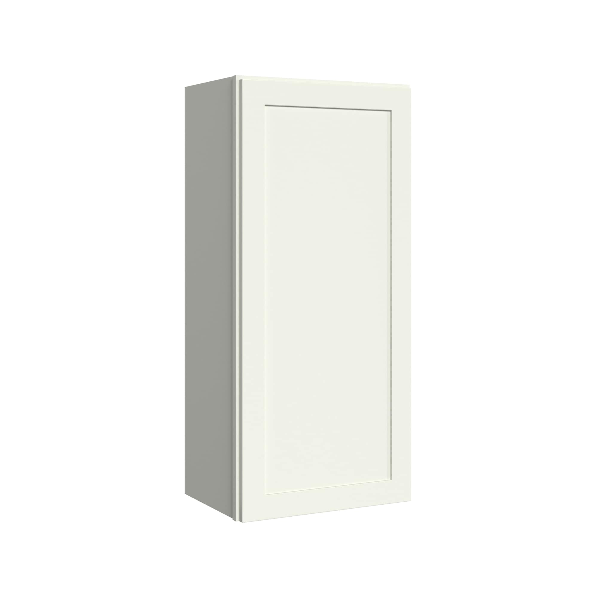 KraftMaid Momentum W1839RG71 Deveron 18-in W x 39-in H x 12-in D Dove White Wall Fully assembled Plywood Cabinet (Recessed Panel Shaker)