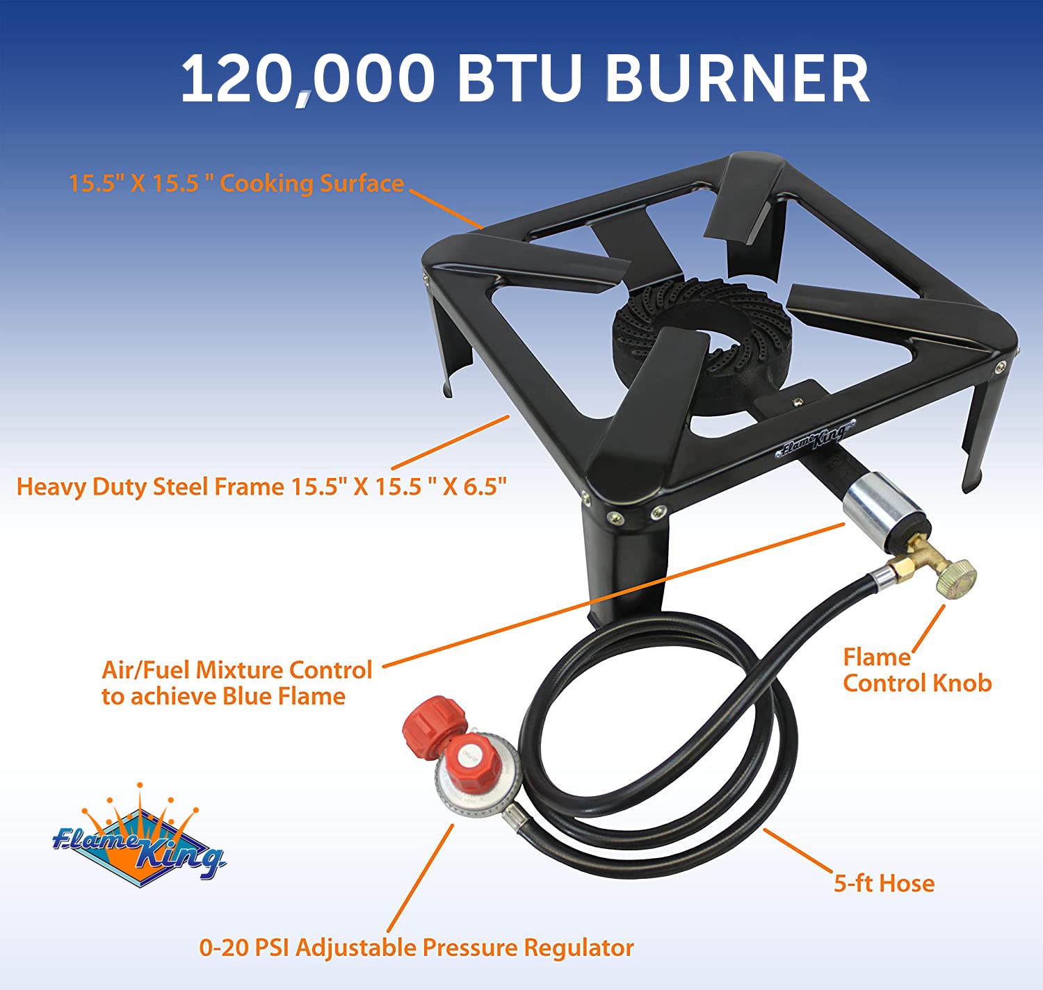 Outdoor Propane Gas Burner, Double Burners Cast Iron Stove with 1.5m  Propane Regulator Hose, Patio Yard Camping BBQ Cooking