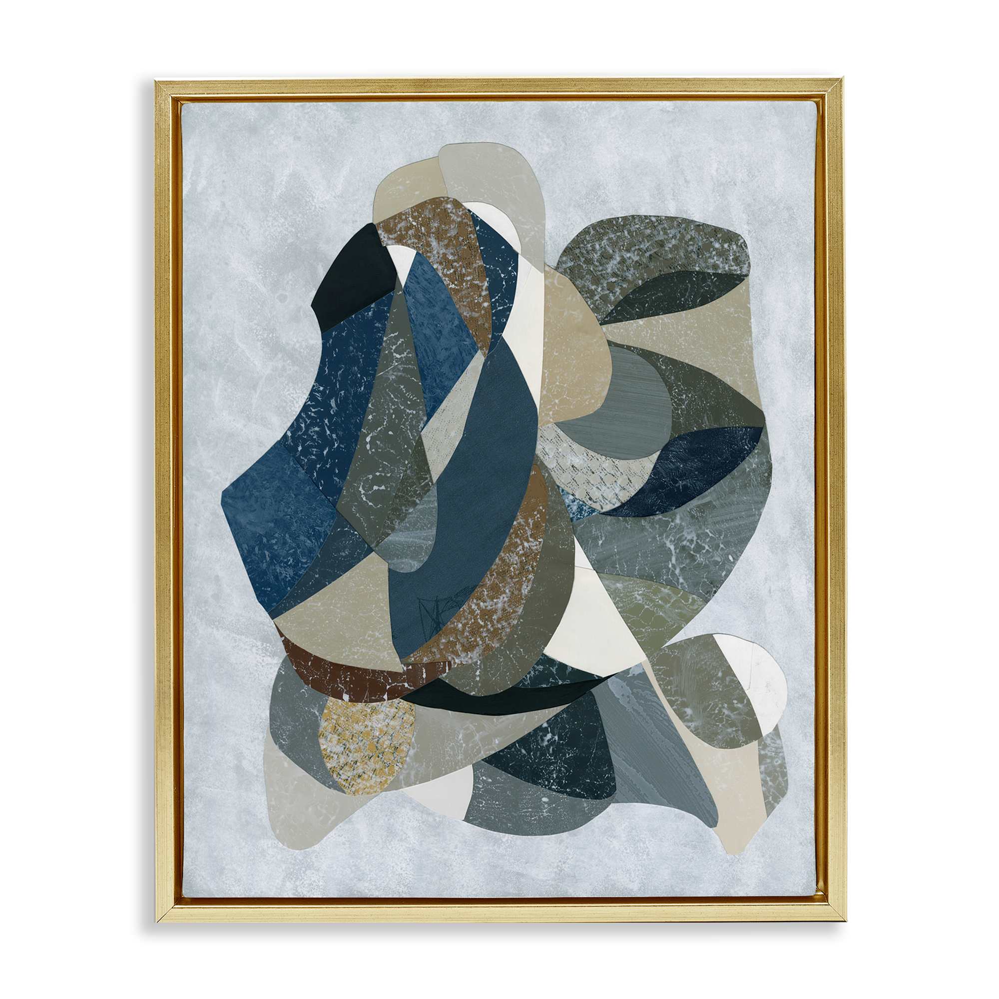 Stupell Industries BS-359-FFG-16X20 Intertwined Geometric Shapes Gold Framed Floater Canvas Wall Art By Coco Good 17 x 21