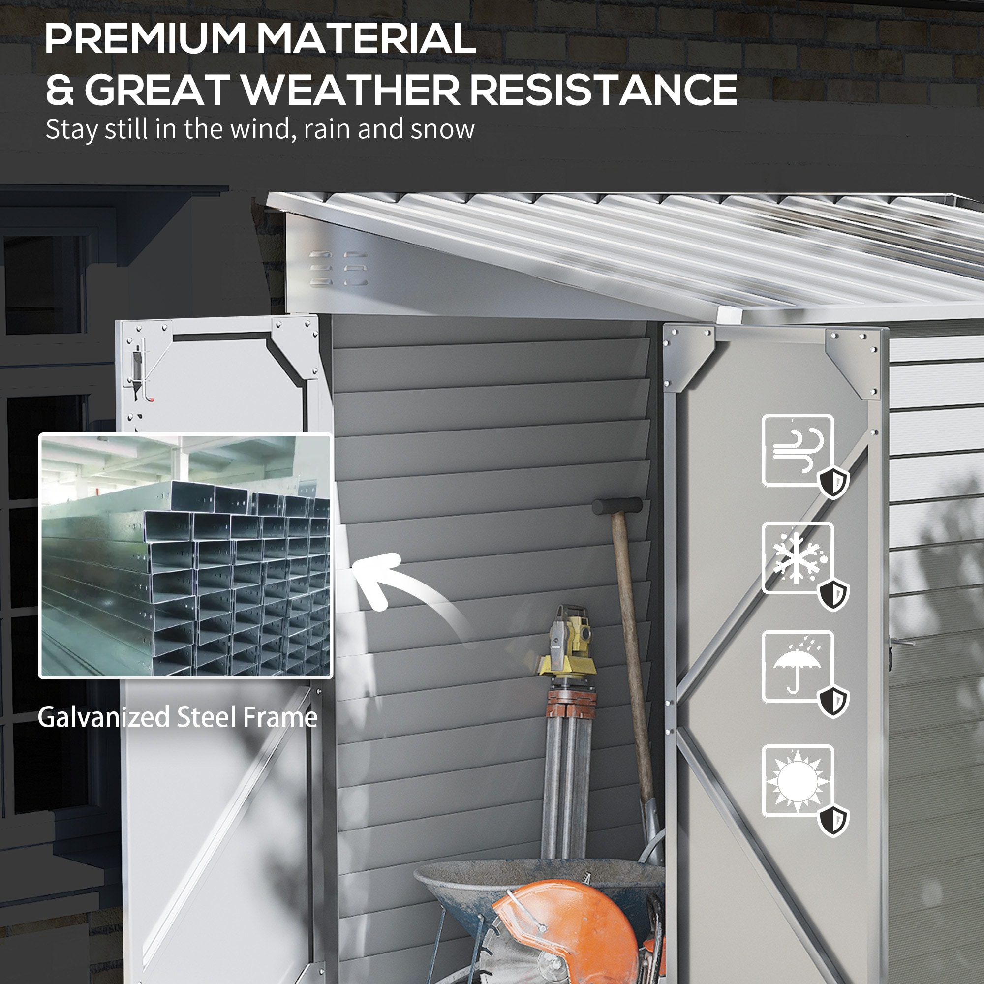 Outsunny 845-841V01WT Small-Outdoor-Storage - View #7