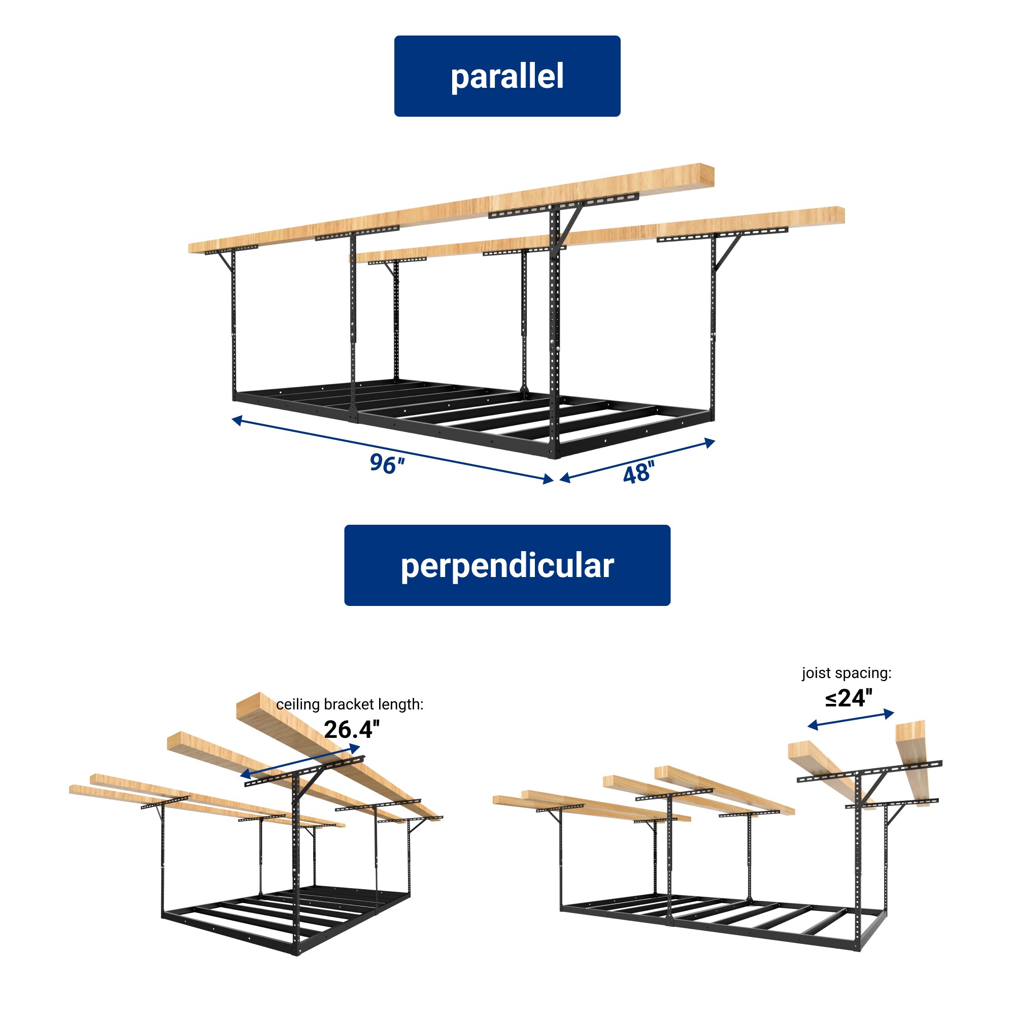 Fleximounts GR48FBMAX-E Overhead-Garage-Storage - View #3