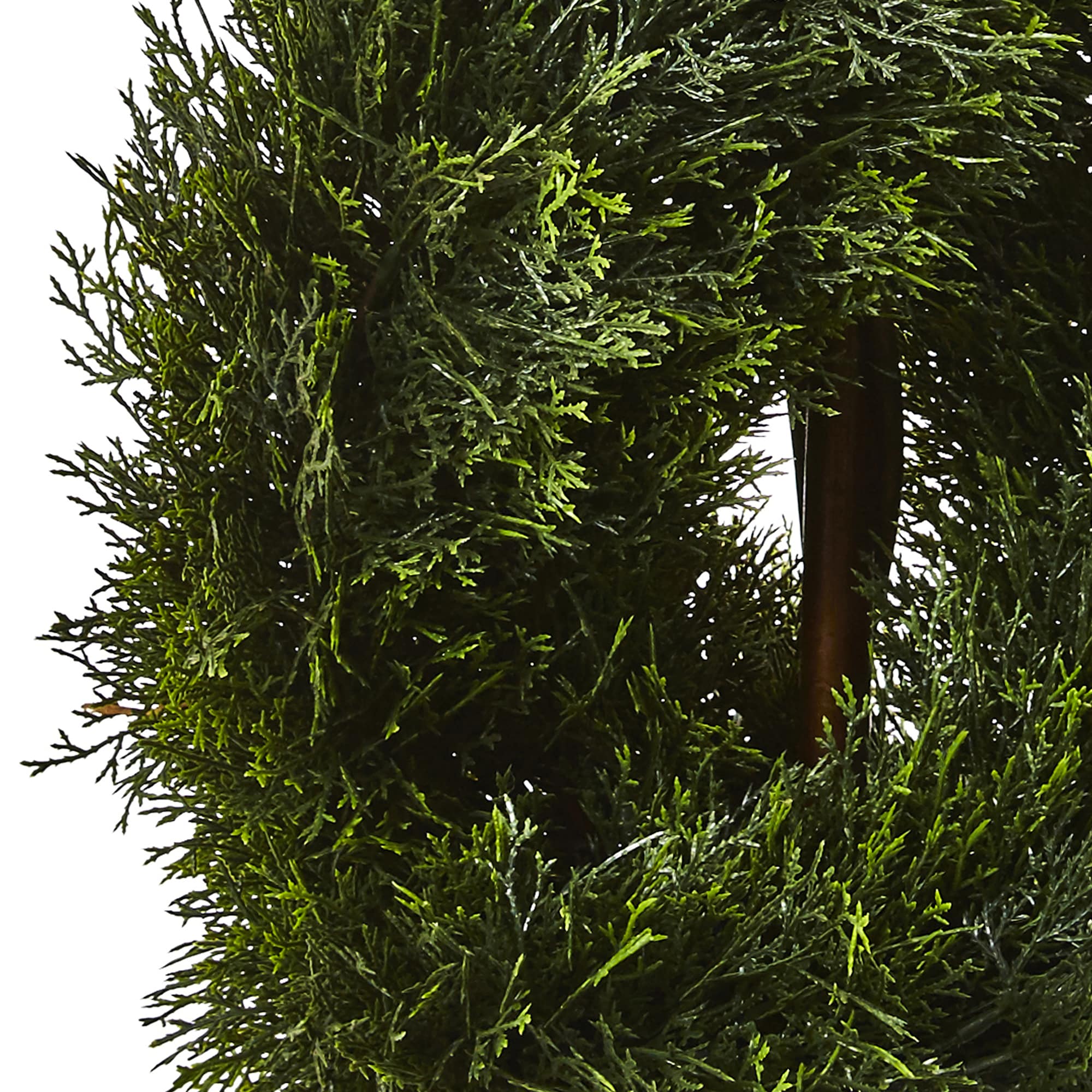 4-Foot Green Faux Cypress Spiral Topiary in Black Pot