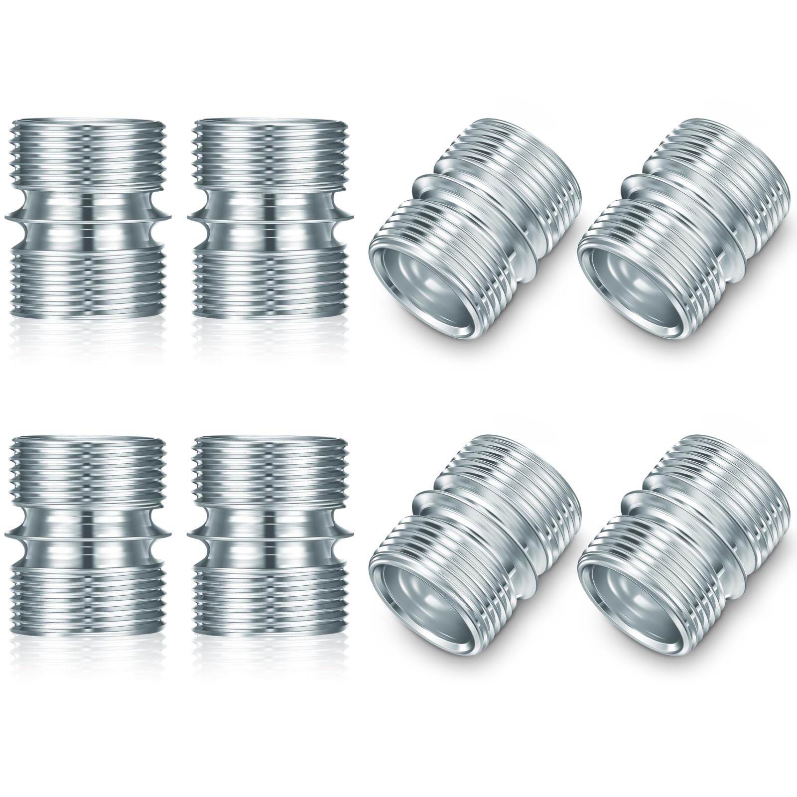 AOIZGMY  8 pcs coarse thread connector for wire shelving poles fits 0 75 inch diameter rods carbon steel shelf unit extender for cabinets racks