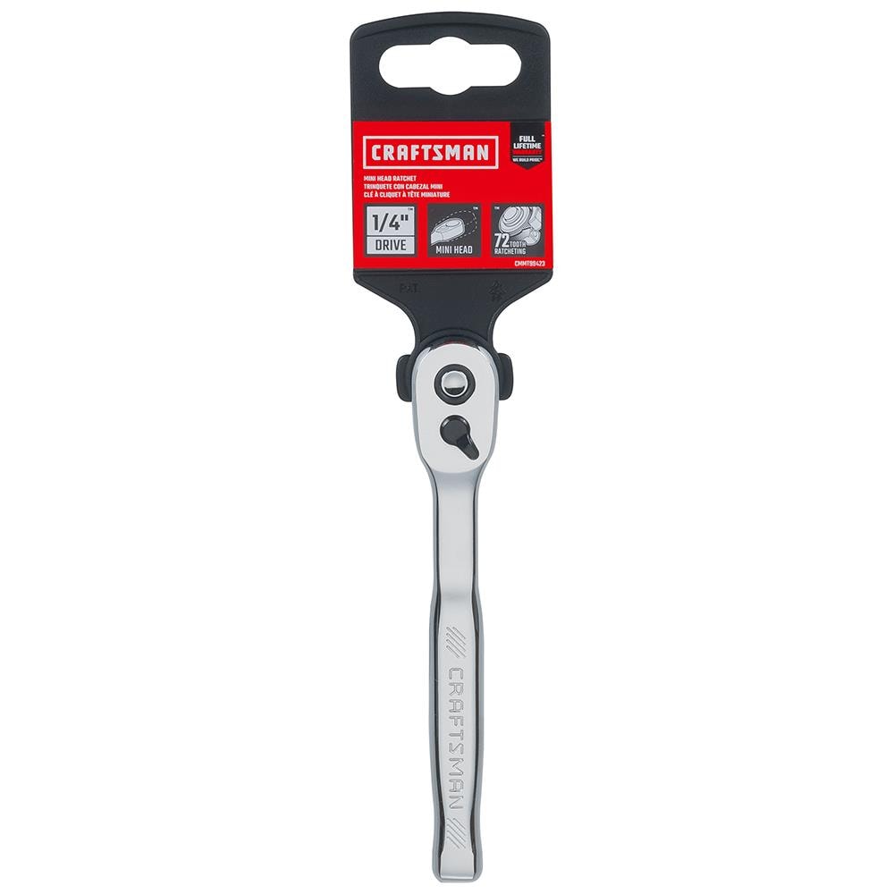 CRAFTSMAN 72-Tooth 1/4-in Drive Full Polish Handle Ratchet in the