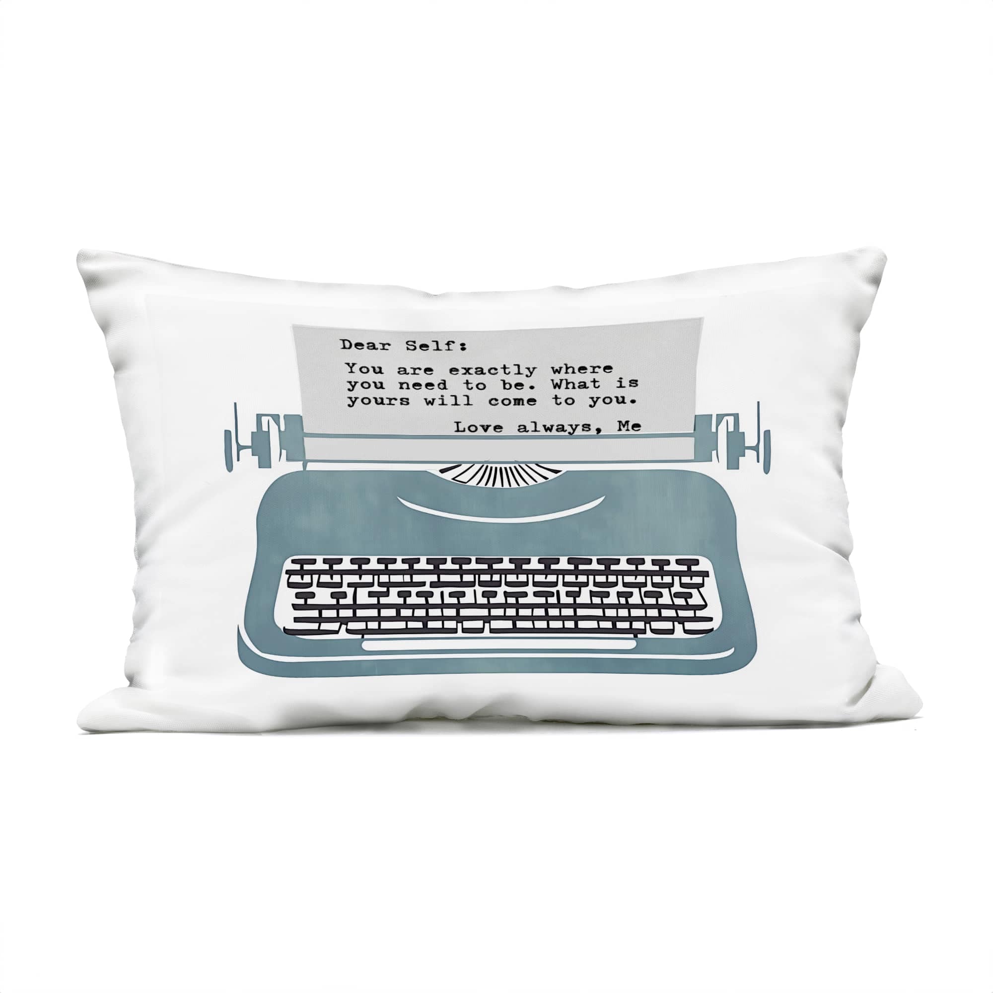 Stupell Industries PLQ-427-ORC-14X20 Inspirational Typewriter Note to Self Outdoor Printed Pillowdesign by Annabelle Hall 14 x 20