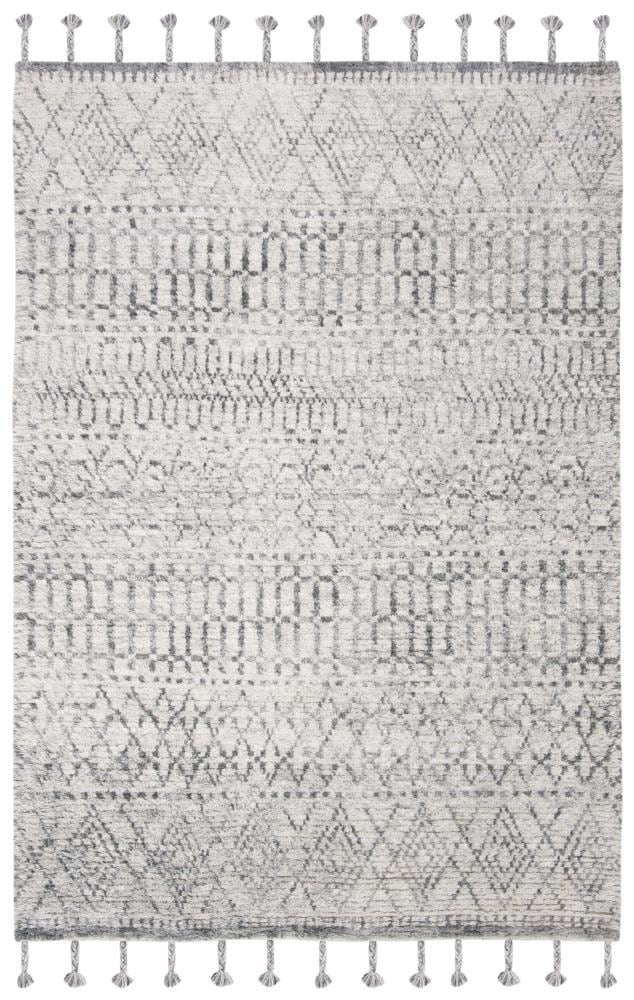 Ivory Shag Wool 4' x 6' Hand-Knotted Moroccan Area Rug