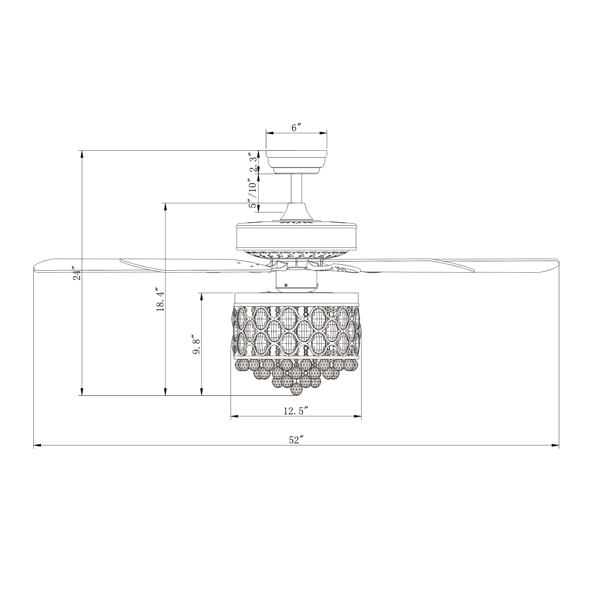 Home Accessories Inc CFL-8458REMO/CH Ceiling-Fans - View #5