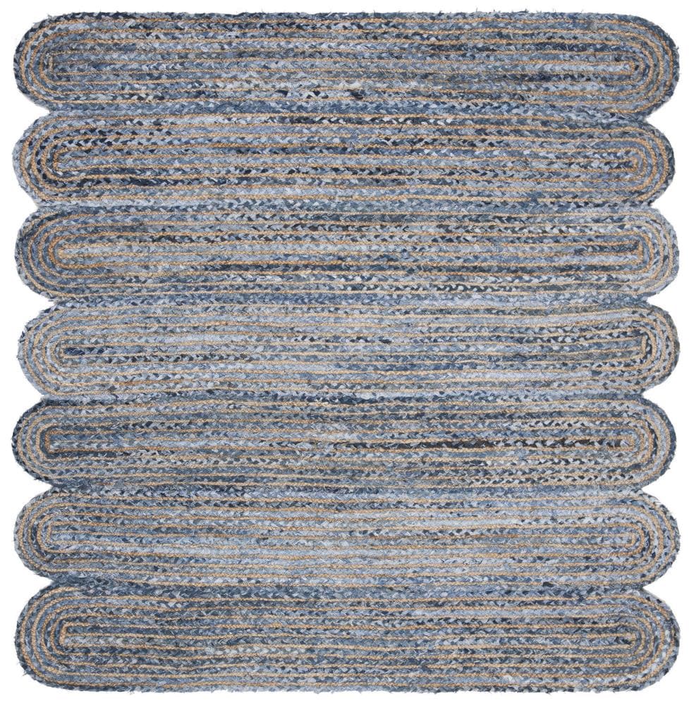 Safavieh CAP208L-6SQ Cape Cod Bristol 6 x 6 (ft) Jute Blue/Natural Square Indoor Abstract Coastal Area rug