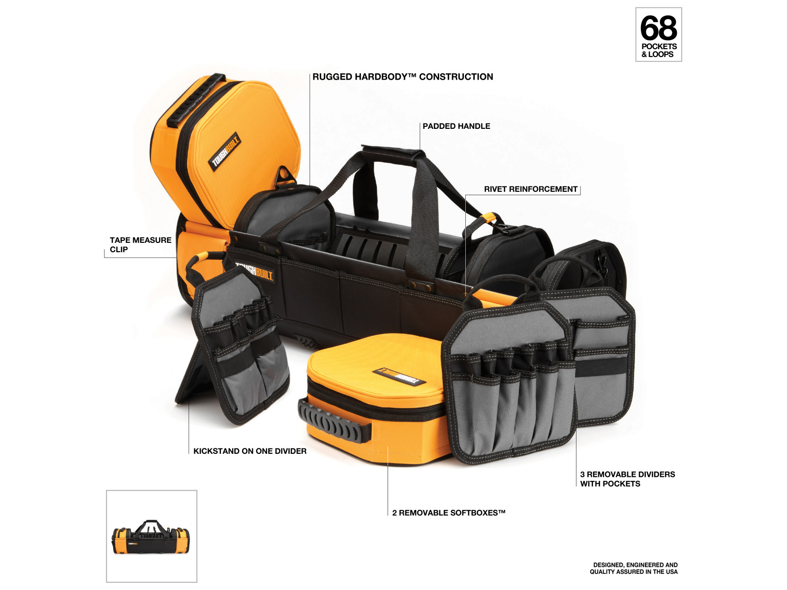 Reviews for TOUGHBUILT 8 Universal Service ClipTech Tote and Pouch with 31  pockets and heavy-duty reinforced construction