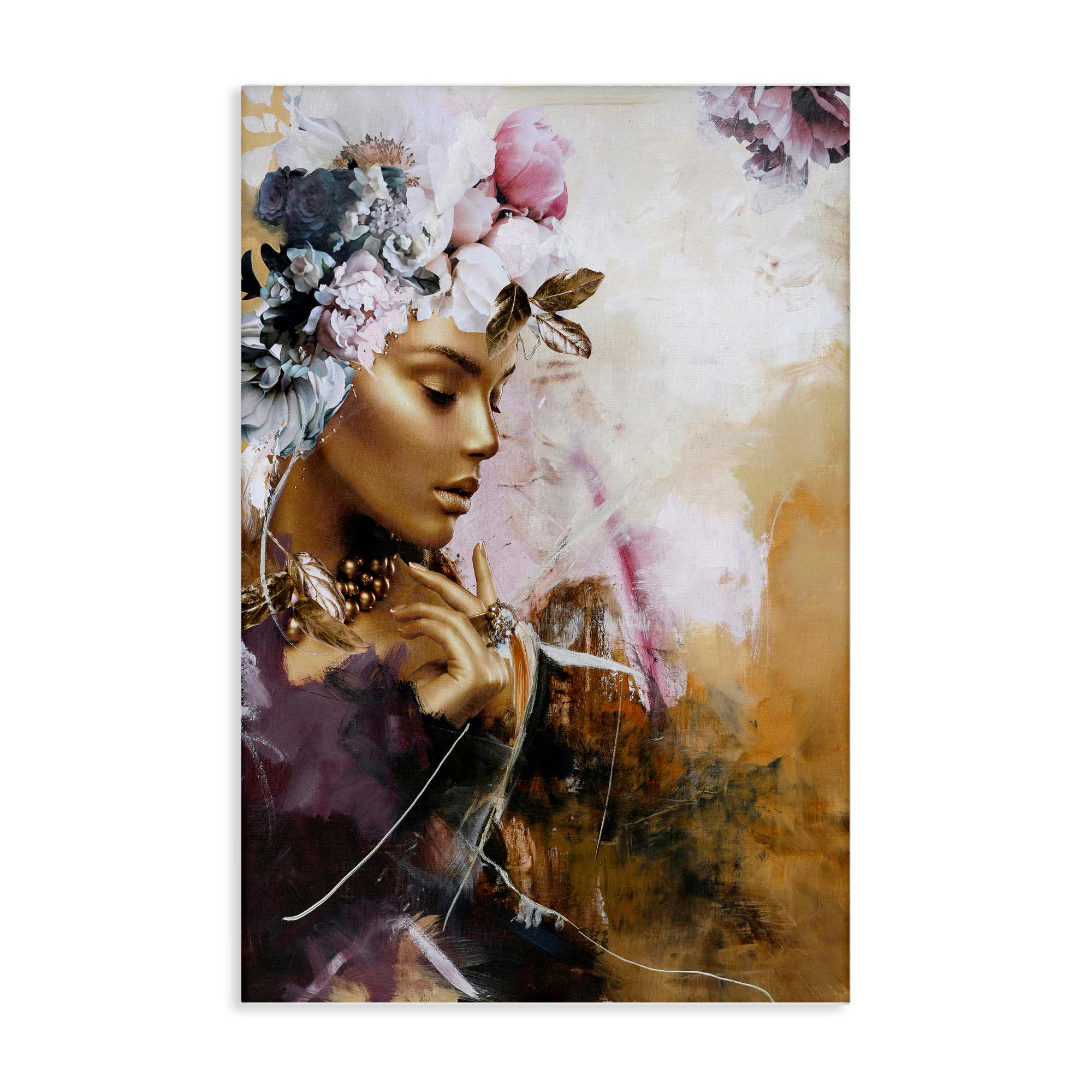 Stupell Industries BS-795-CN-16X24 Elegant Woman and Florals Canvas Wall Art By Design Fabrikken 16 x 24