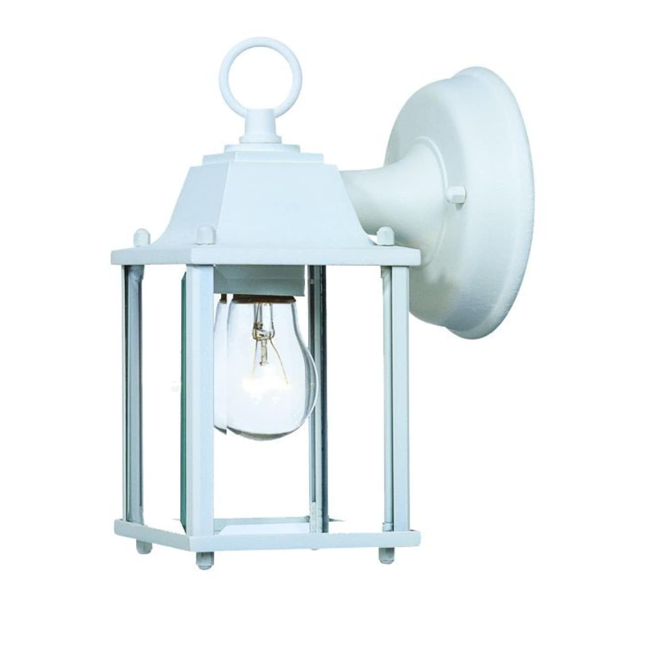 HomeRoots 4000398558 1 -Light 8.5-in H White Hardwired Outdoor Wall Light