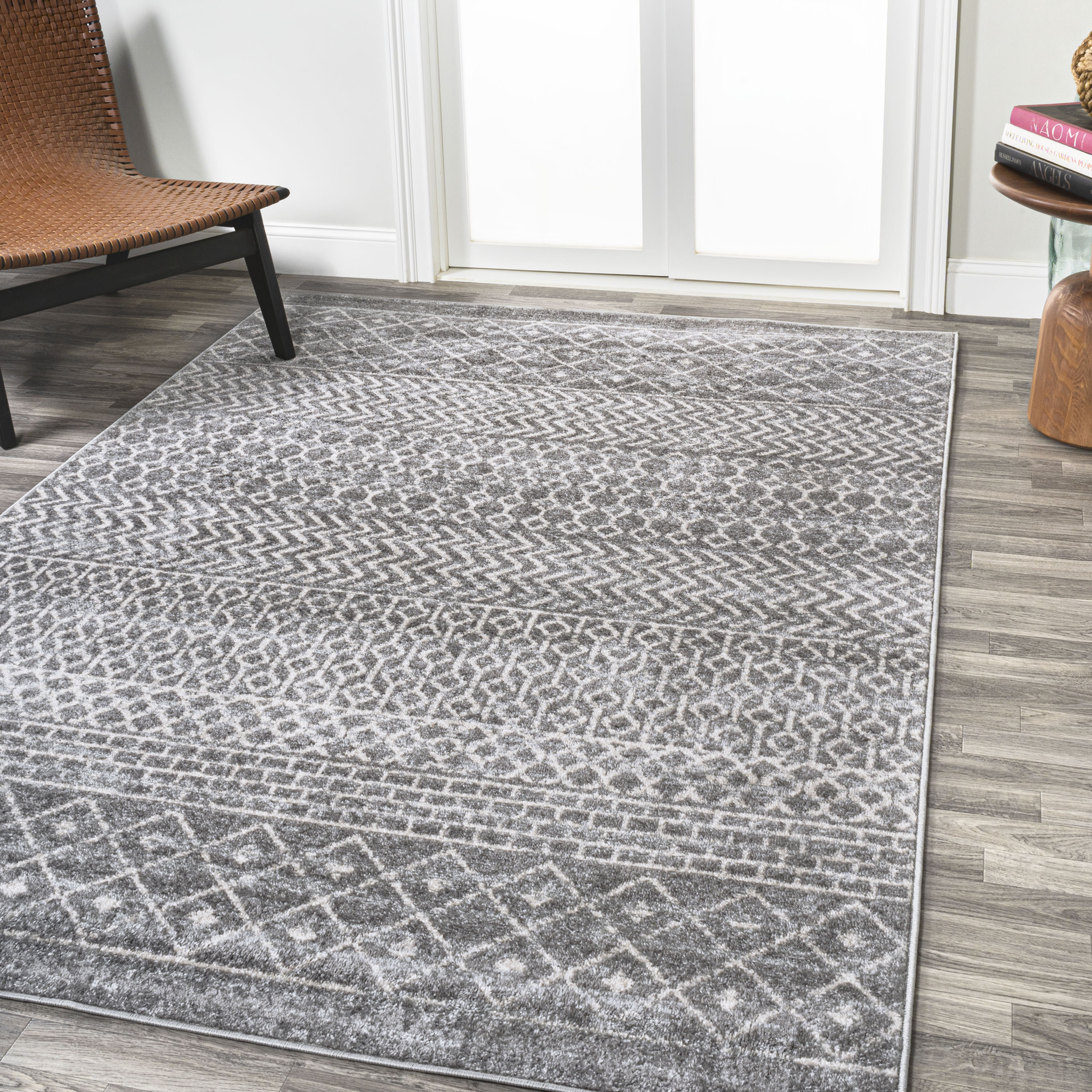 JONATHAN  Y MOH106B-4 Moroccan HYPE Arta 4 x 6 (ft) Loomed Polypropylene Gray/Cream Rectangular Indoor Trellis Moroccan Area rug