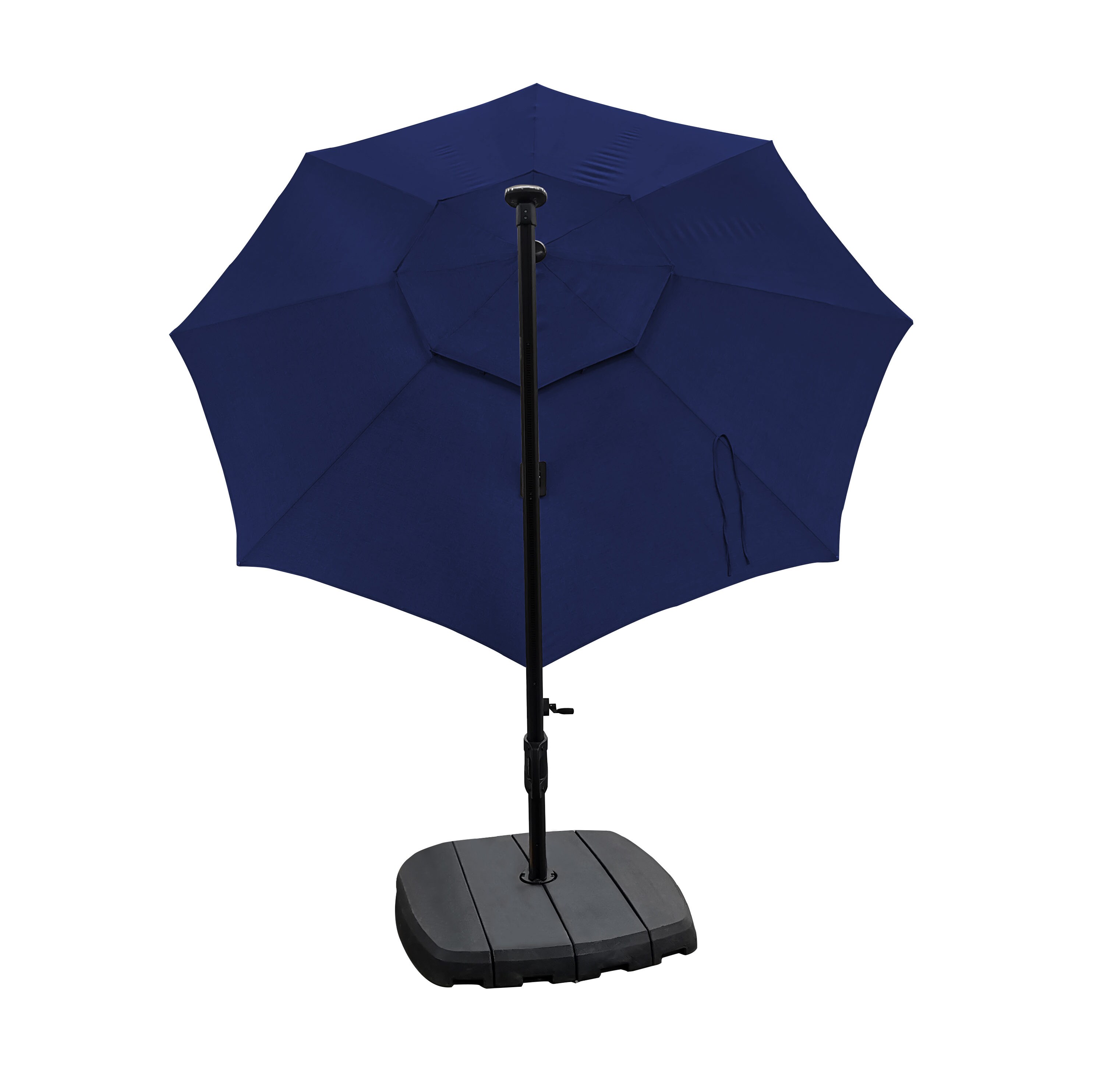 SimplyShade 11-ft Navy Solar Powered Cantilever Patio Umbrella With ...