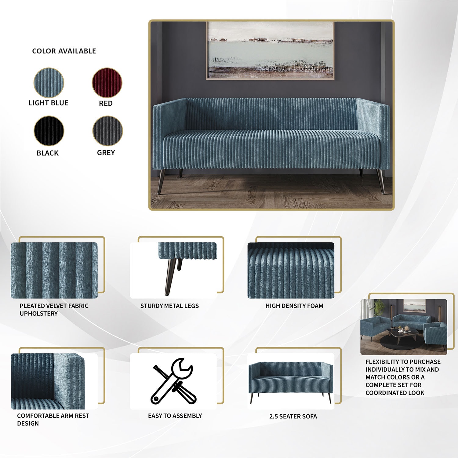 CasePiece C372SF-LBL-VV Sofas-Loveseats - View #9