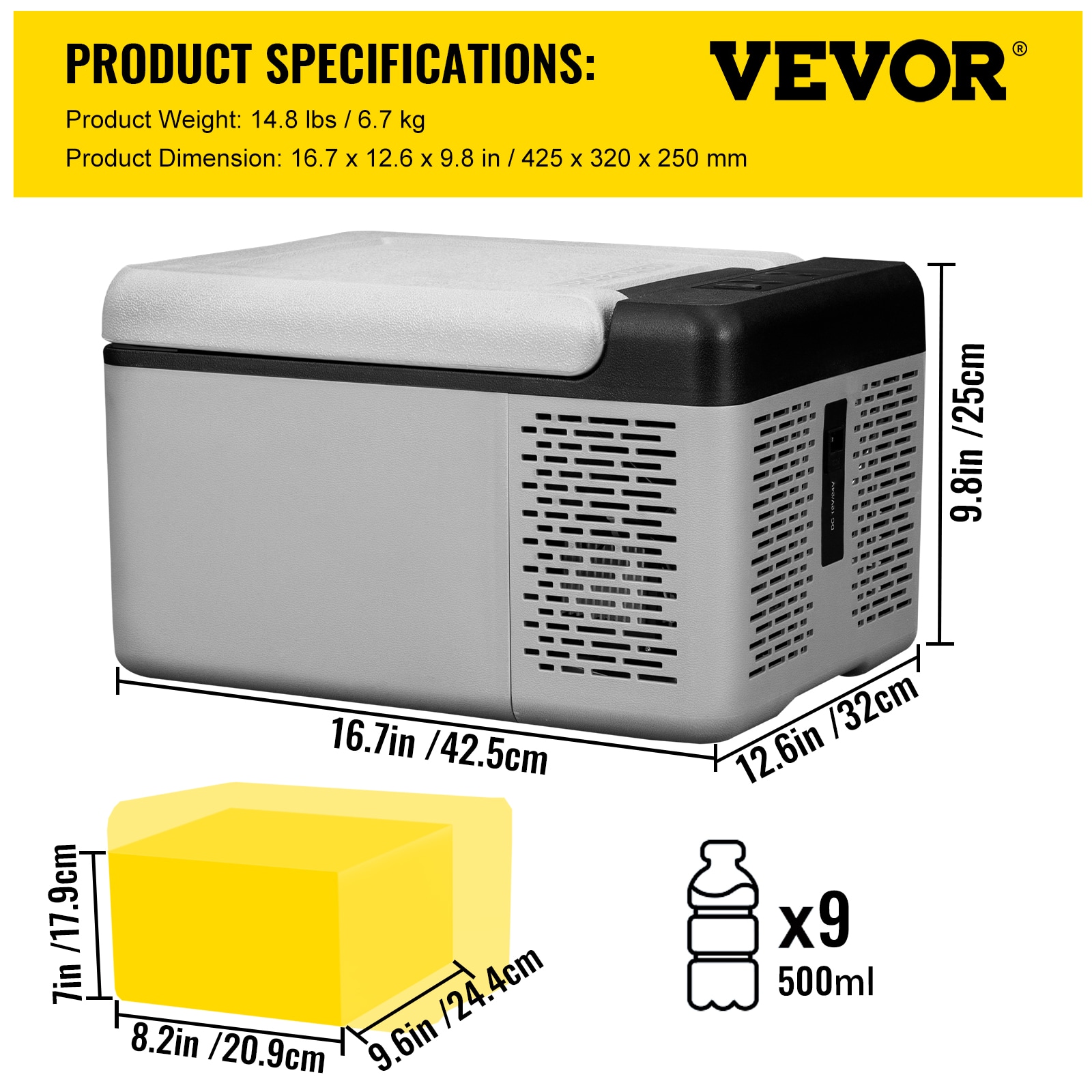 VEVOR 0.3178-cu ft Manual Defrost Chest Freezer (Silver) in the 