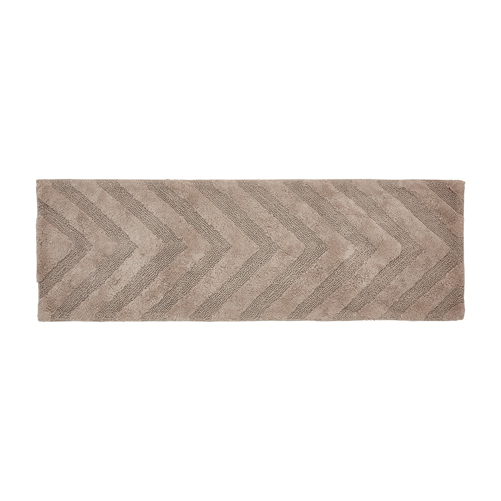 Hugo Beige Cotton Tufted Non-Slip Bath Runner Rug 20" x 60"
