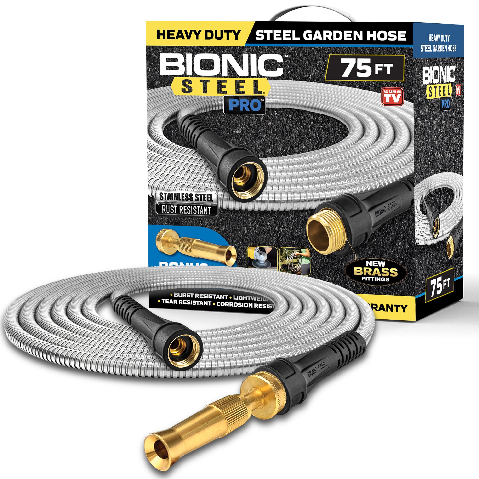 BIONIC STEEL 2429 3/8-in x 75-ft Heavy -Duty Kink Free Stainless Steel Stainless steel Coiled Hose
