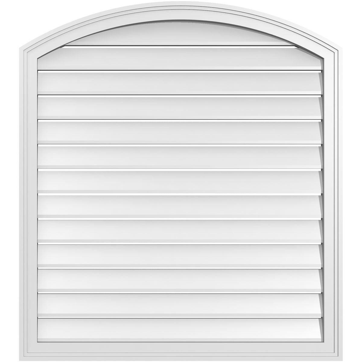 Ekena Millwork GVPAR36X4002SF 36-Inches x 40-Inches Off-white Round top PVC Gable Louver Vent