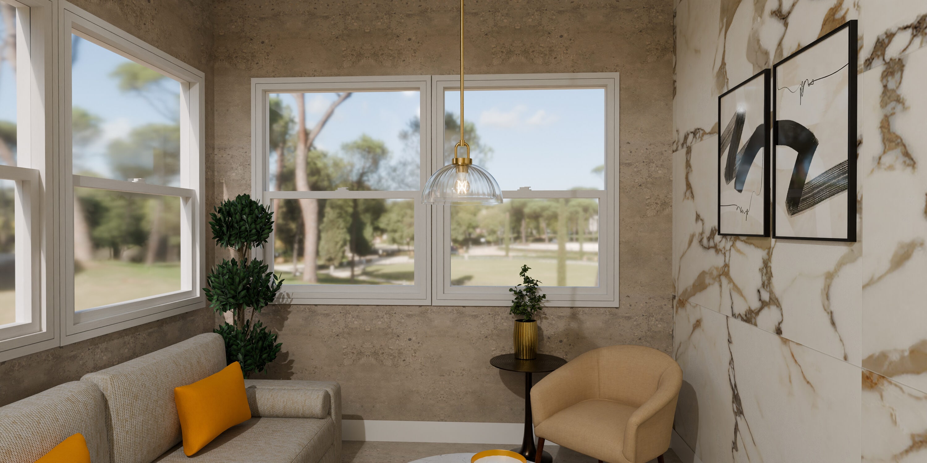 Jansen 12" Brushed Gold Pendant Light with Glass Shade