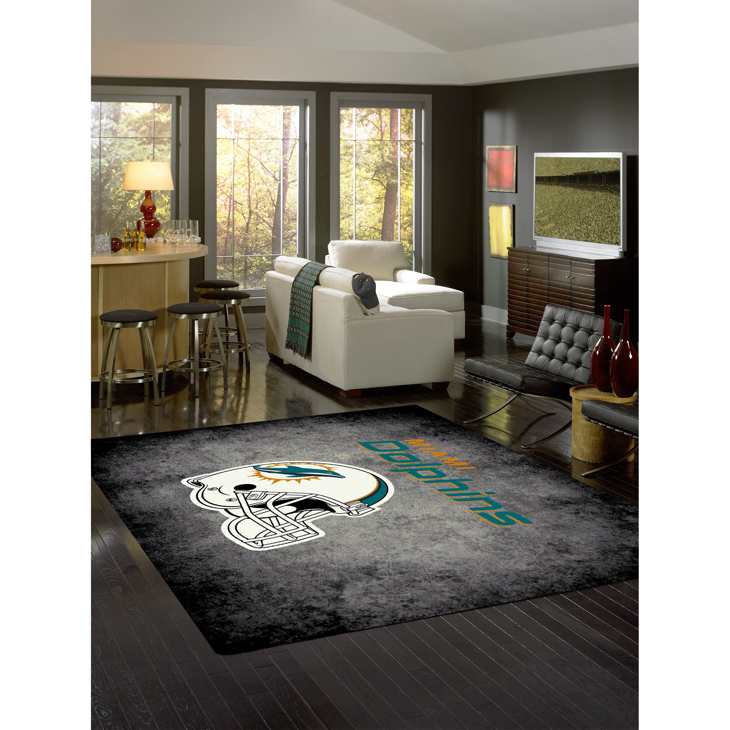 Miami Dolphins Living Room Area No3747 Rug - Customization Trend