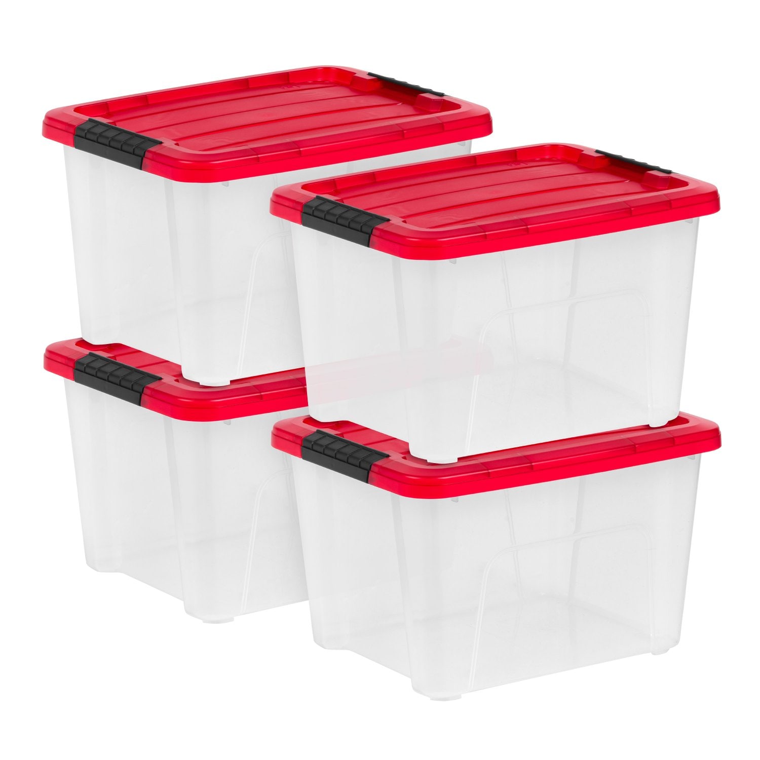 Iris Usa 3 Pack 30 Quart Weatherpro Plastic Storage Box Durable Lid And Seal  And Secure Latching Buckles : Target