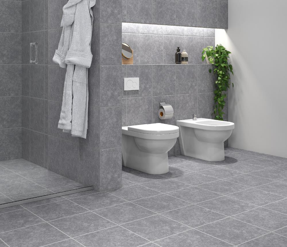 Viena Garda Gray 12-in ft/ and Tile Wall at Piece) 12-in x Floor Look Glazed (1.048-sq. Ceramic Stone